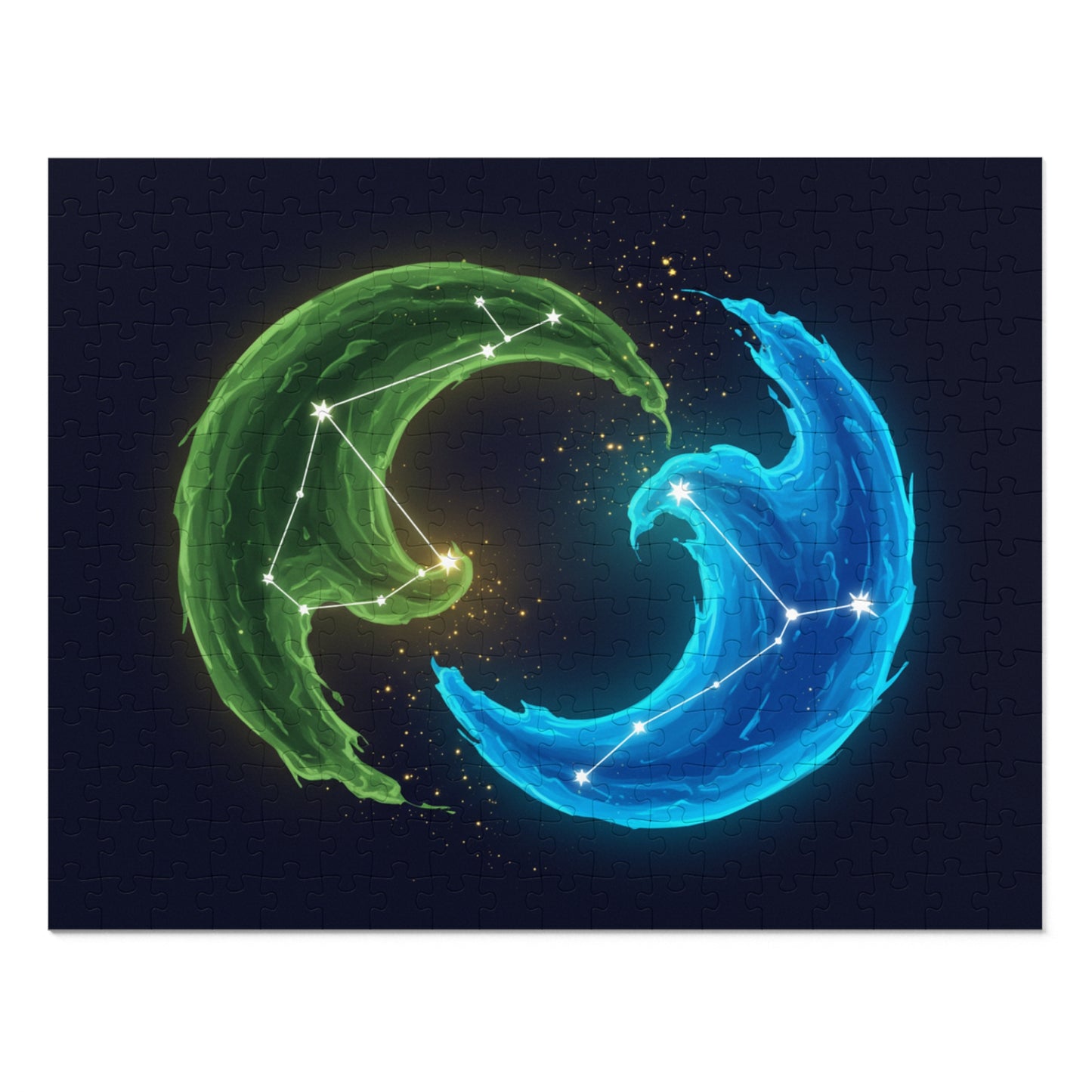 30, 110, 252, 500 pcs Cosmic Energy Flow Jigsaw Puzzle, Celestial Constellation Puzzle, Yin Yang Elements Puzzle, Constellations within Energy Waves