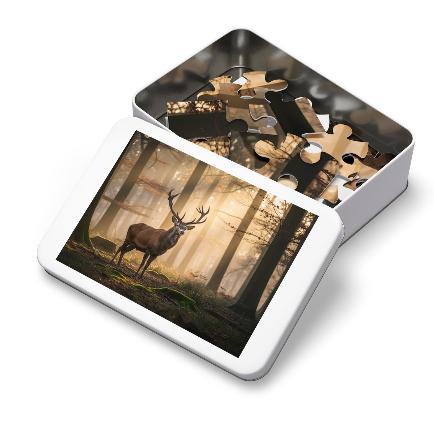 Stag Forest Jigsaw Puzzle Woodland Deer Nature Wildlife Art