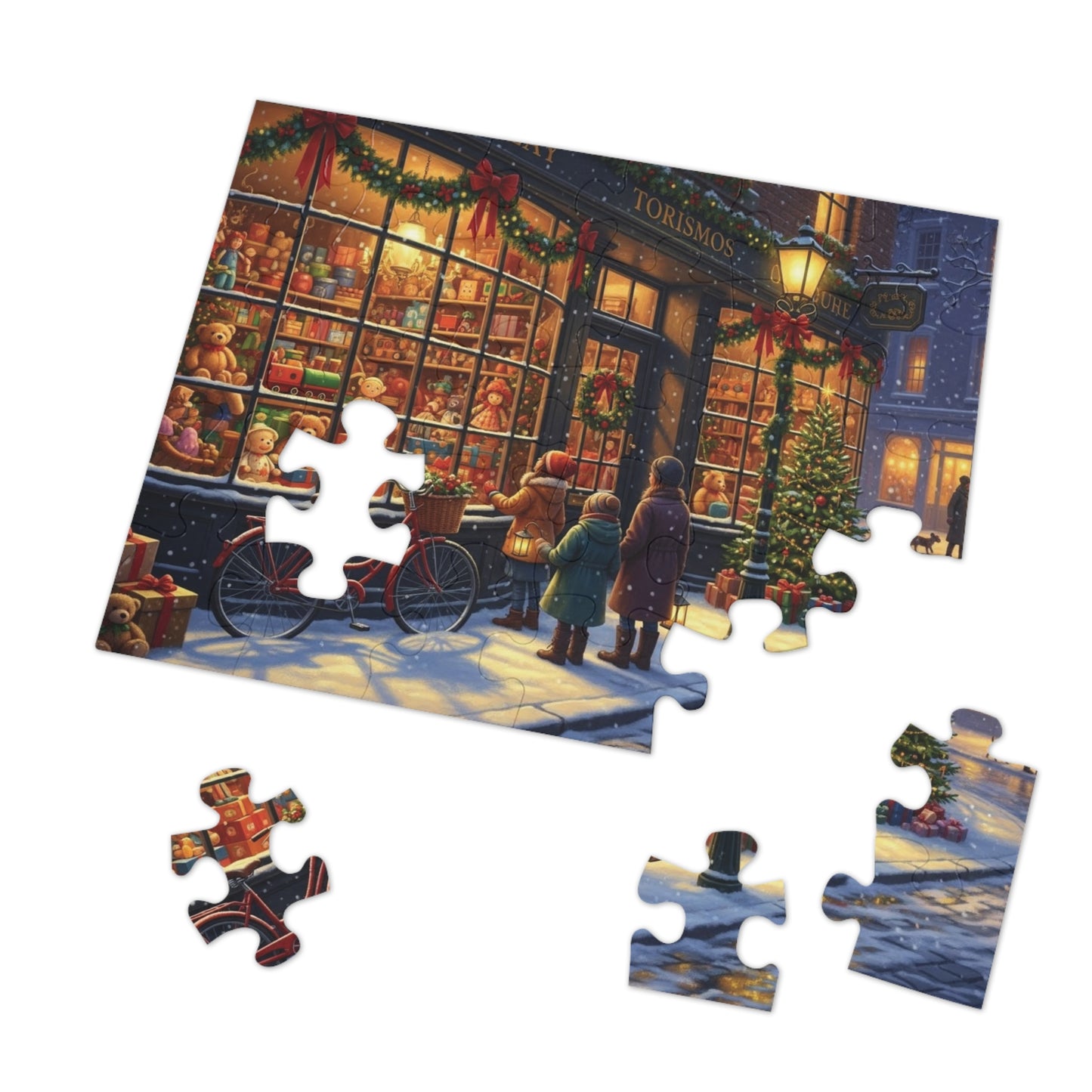 Christmas Toy Shop Jigsaw Puzzle Festive Winter Street Scene