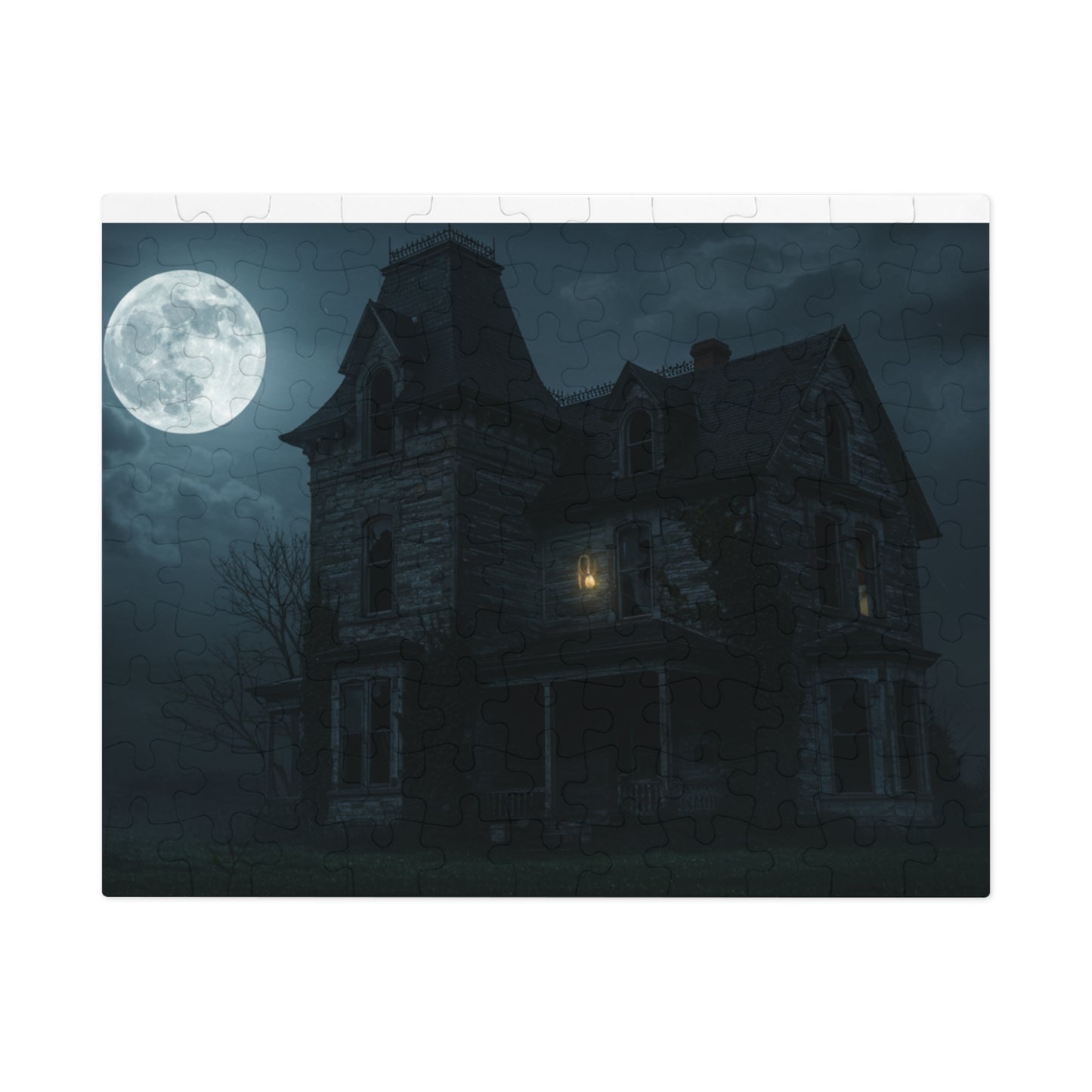110, 252, 500, 2000 Haunted House Jigsaw Puzzle with Tin, Haunted House Under Full Moon – Spooky Puzzle for Halloween Nights, Ghostly Manor Puzzle, Abandoned House in Moonlight, The Forgotten Estate