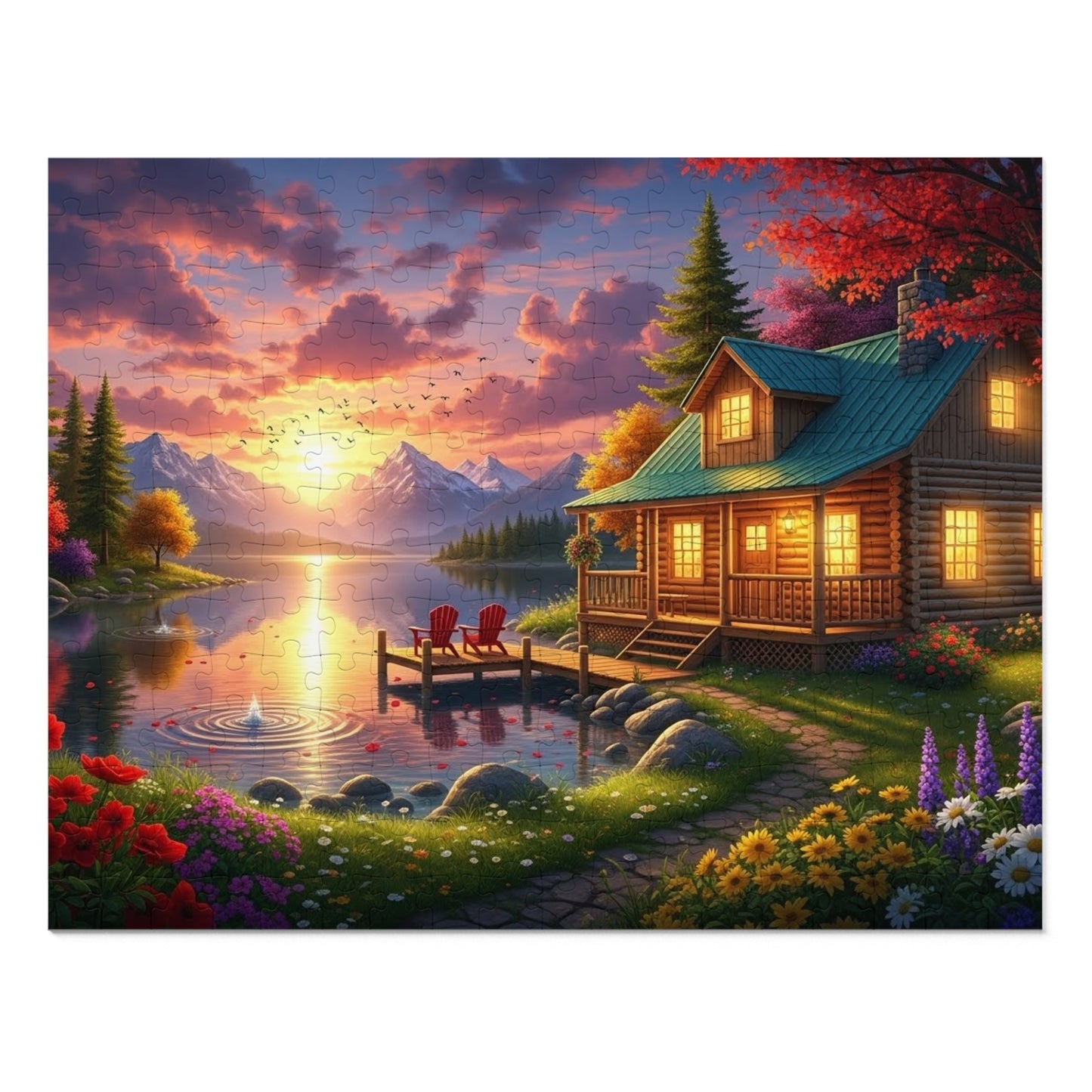 Sunset Lakeside Jigsaw Puzzle