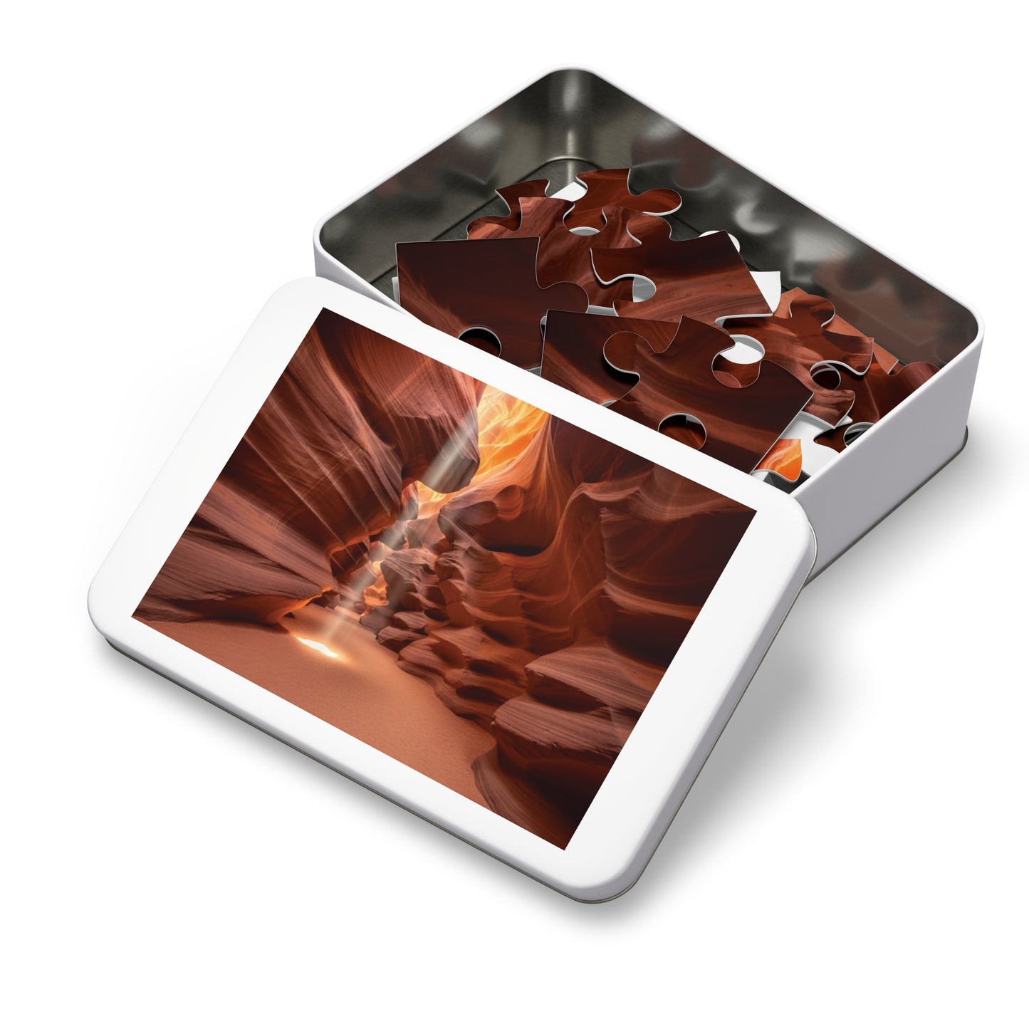 Antelope Canyon Light Beam Jigsaw Puzzle 🌄 Flowing Sandstone, Desert Slot Canyon & Golden Sun Rays