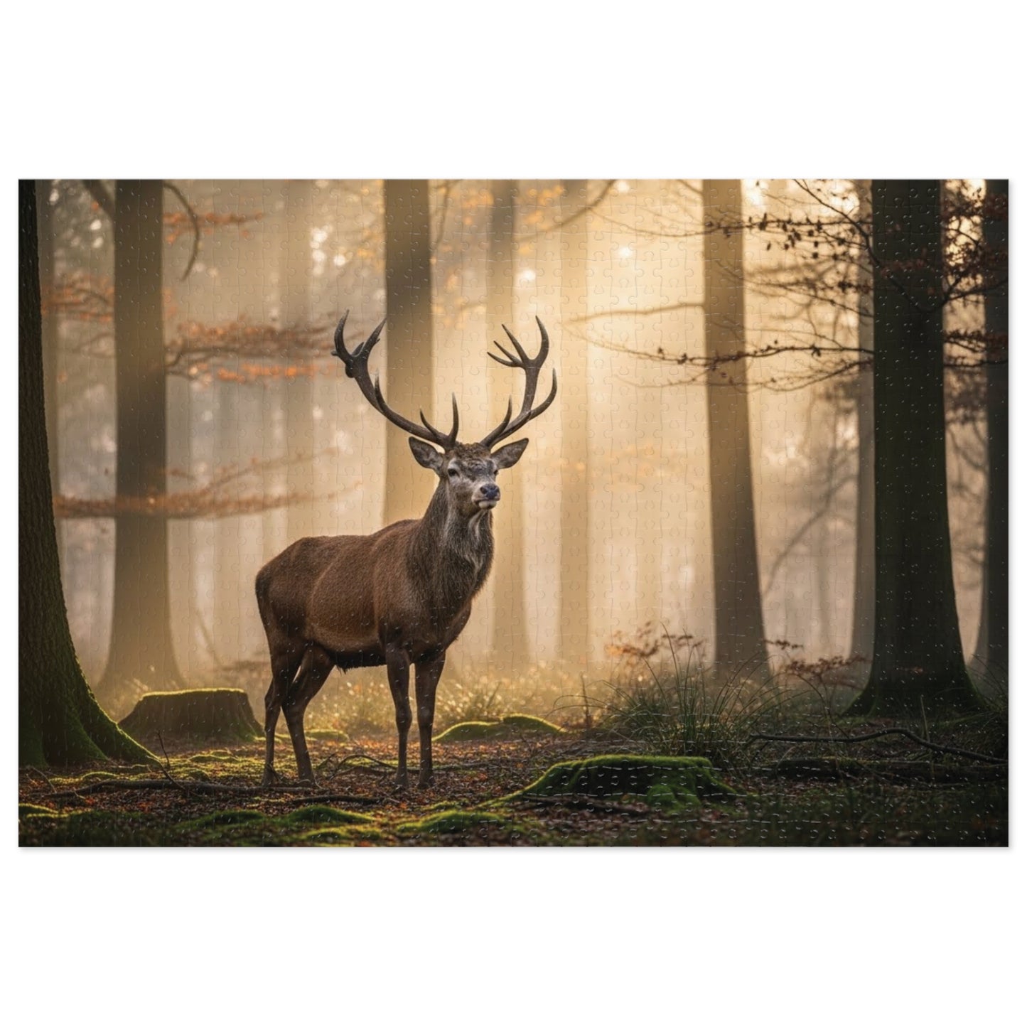 Stag Forest Jigsaw Puzzle Woodland Deer Nature Wildlife Art