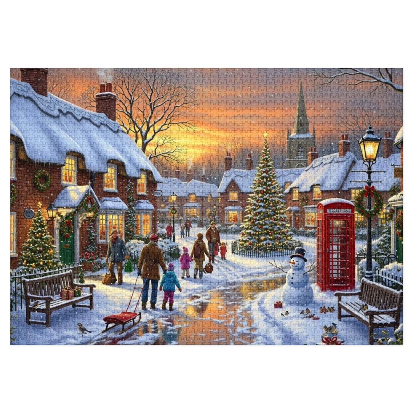 Snowy Christmas Village Jigsaw Puzzle