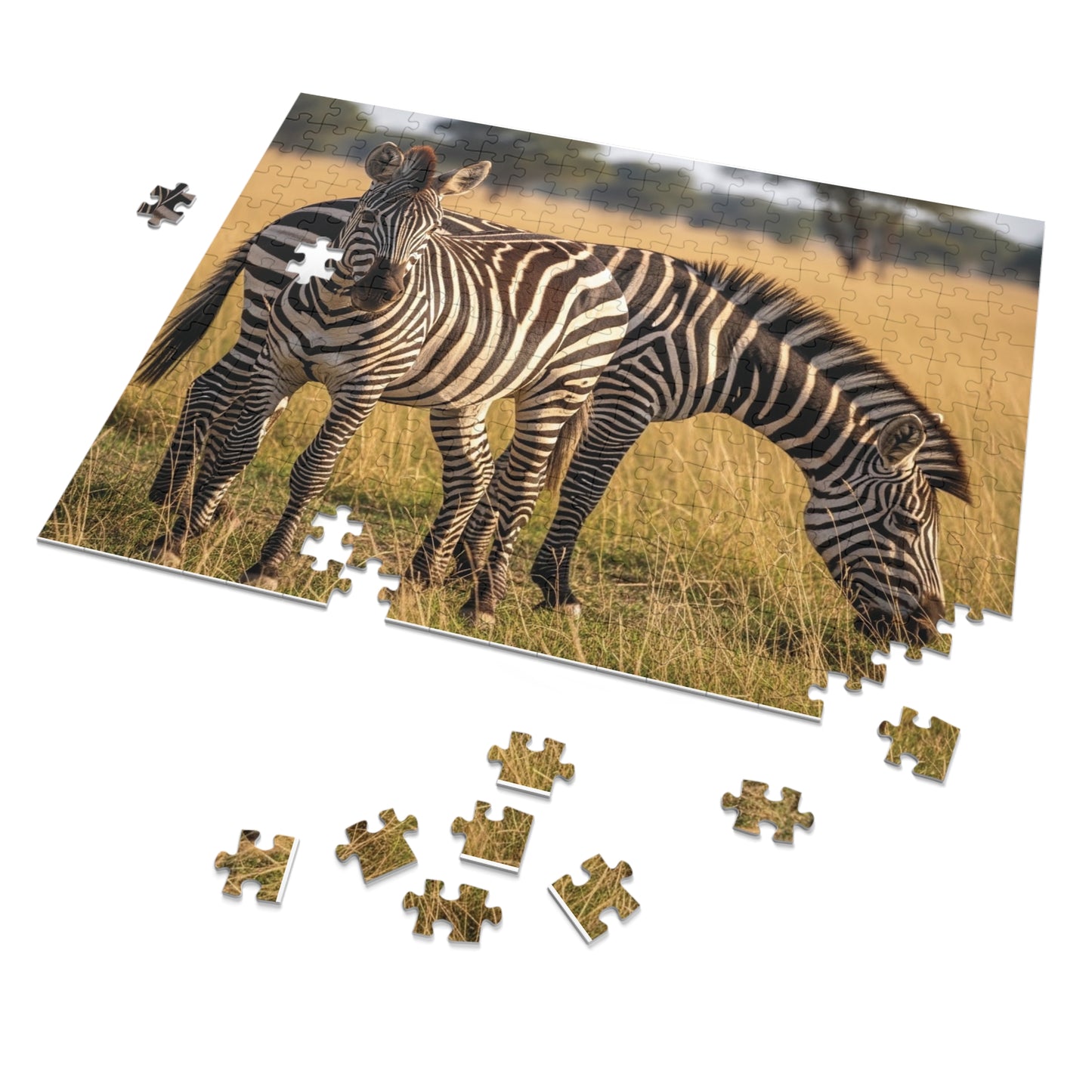 Zebra Savannah Jigsaw Puzzle African Wildlife Nature Grassland Art