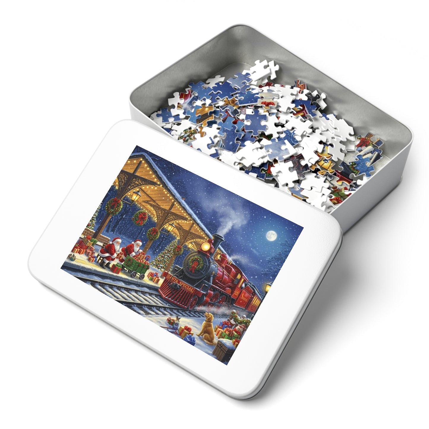 Santa Special Christmas Train Jigsaw Puzzle Magical Winter Night Scene