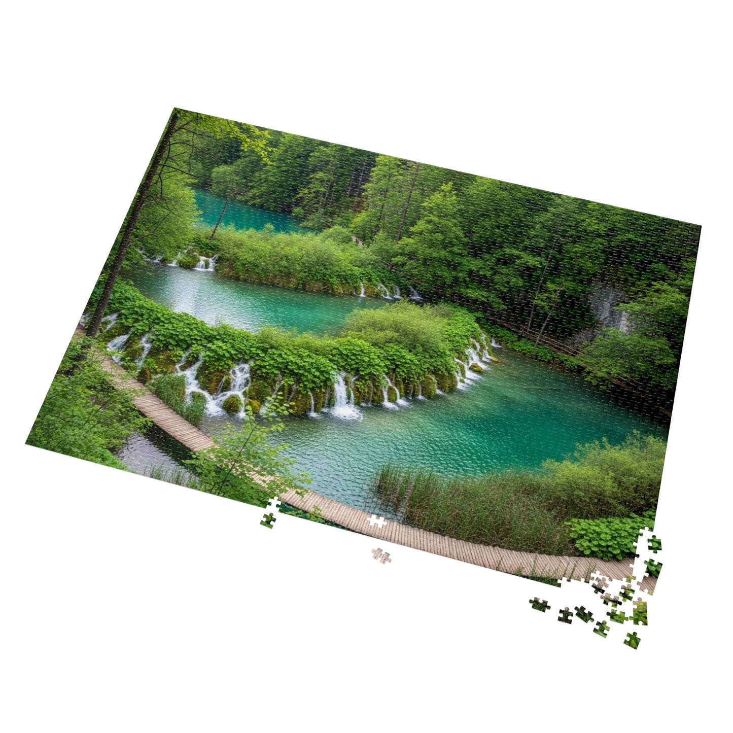 Plitvice Lakes National Park Jigsaw Puzzle 🌿 Emerald Waterfalls, Wooden Walkways & Croatian Nature Wonder