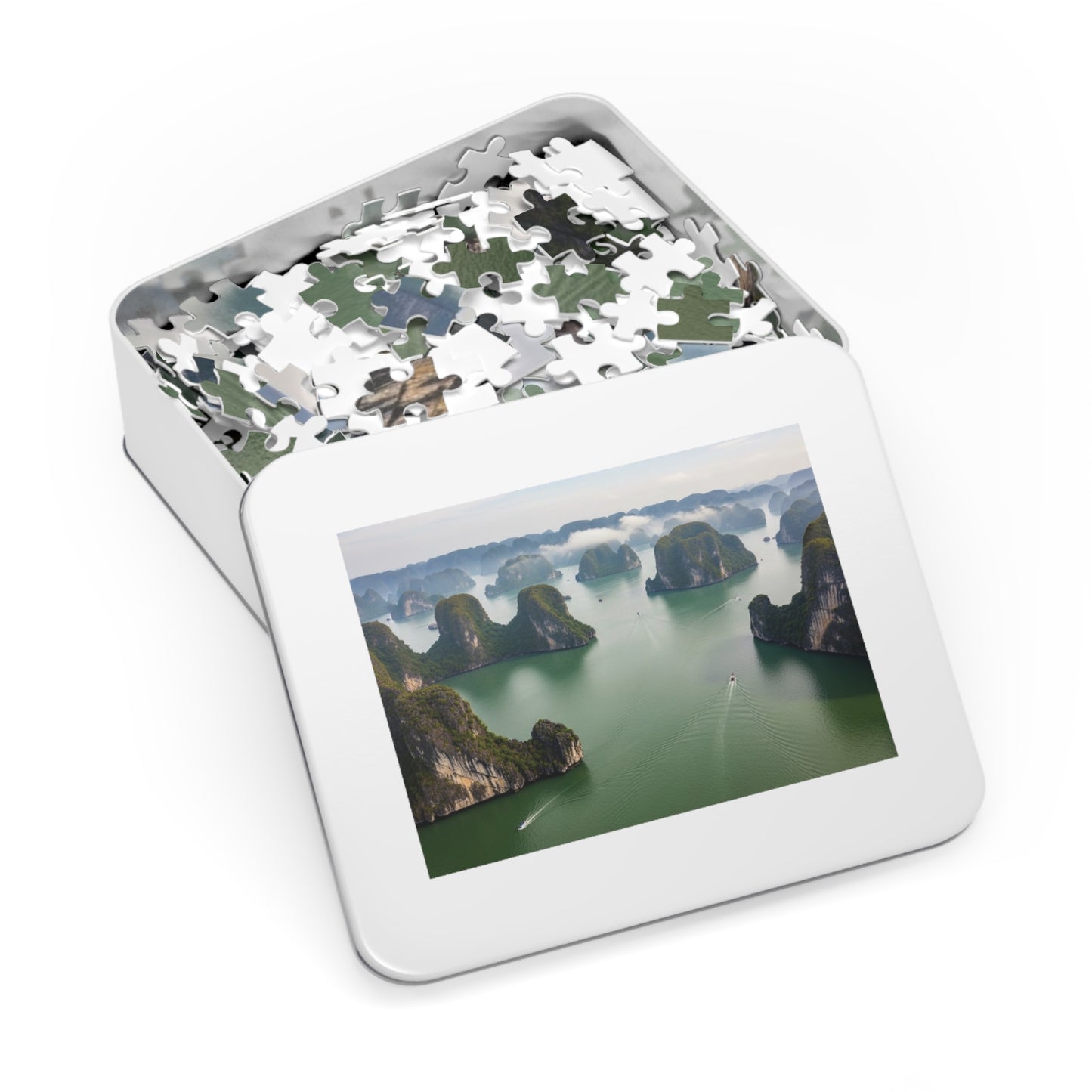 Ha Long Bay Limestone Islands Jigsaw Puzzle 🌊 Emerald Waters, Karst Cliffs & Iconic Vietnam Seascape