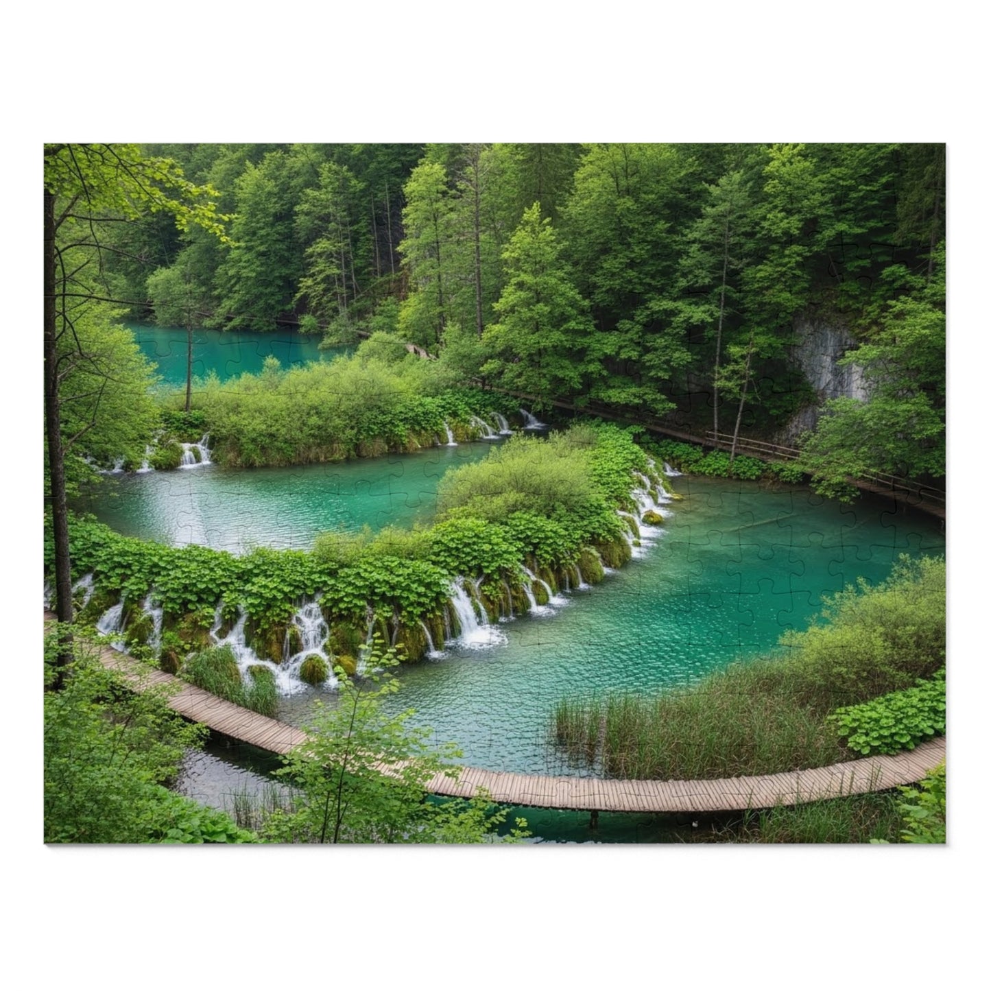 Plitvice Lakes National Park Jigsaw Puzzle 🌿 Emerald Waterfalls, Wooden Walkways & Croatian Nature Wonder