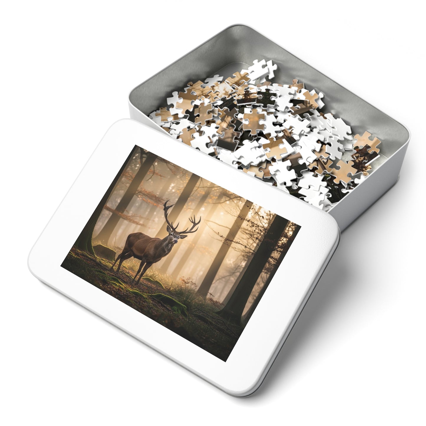 Stag Forest Jigsaw Puzzle Woodland Deer Nature Wildlife Art