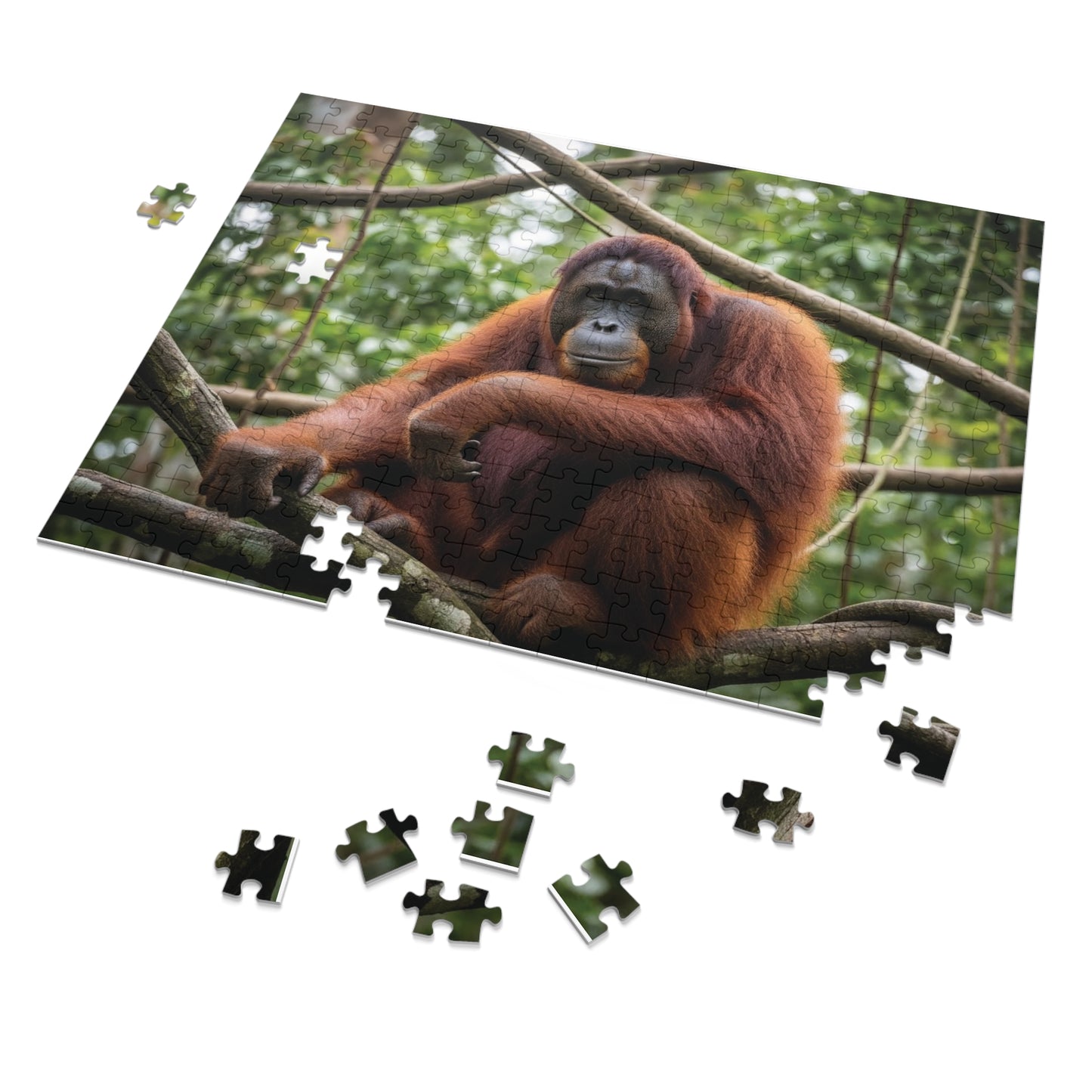 Orangutan Rainforest Serenity Jigsaw Puzzle | Majestic Wildlife Jungle Nature Scene