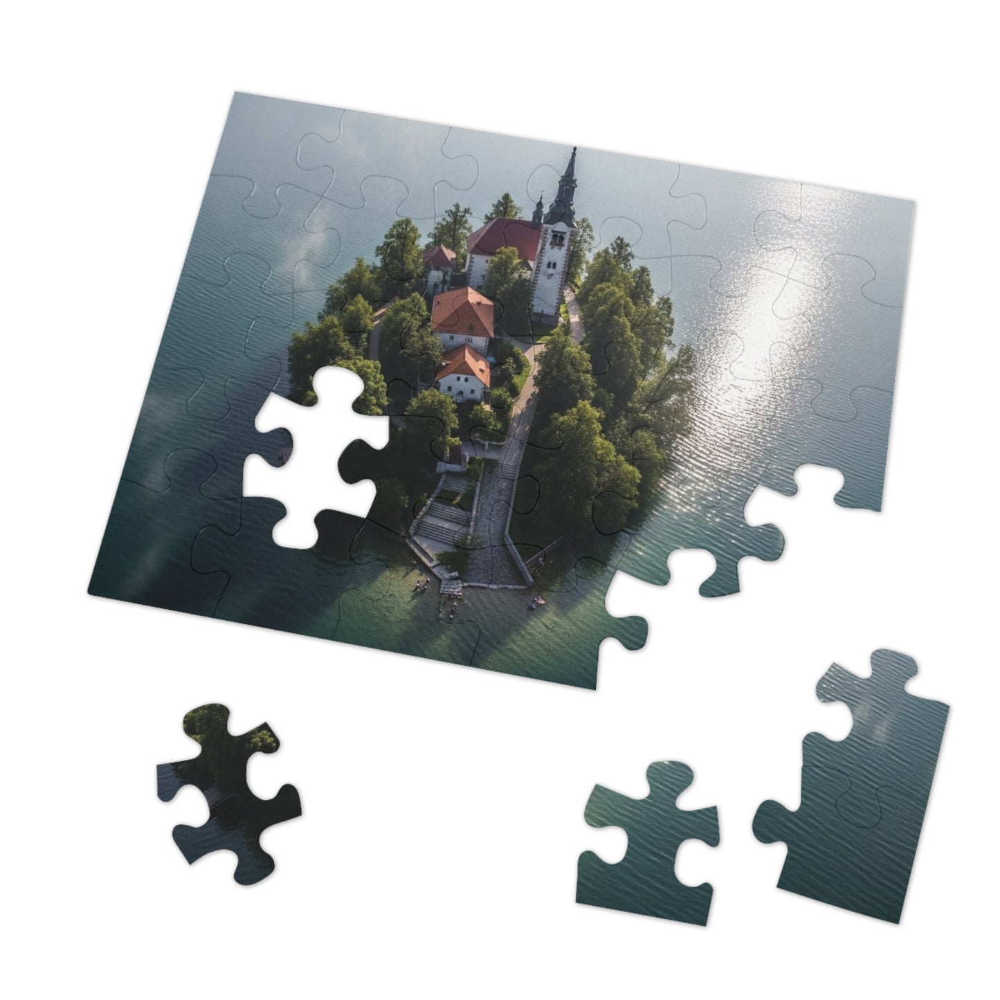 Island Church Aerial Jigsaw Puzzle