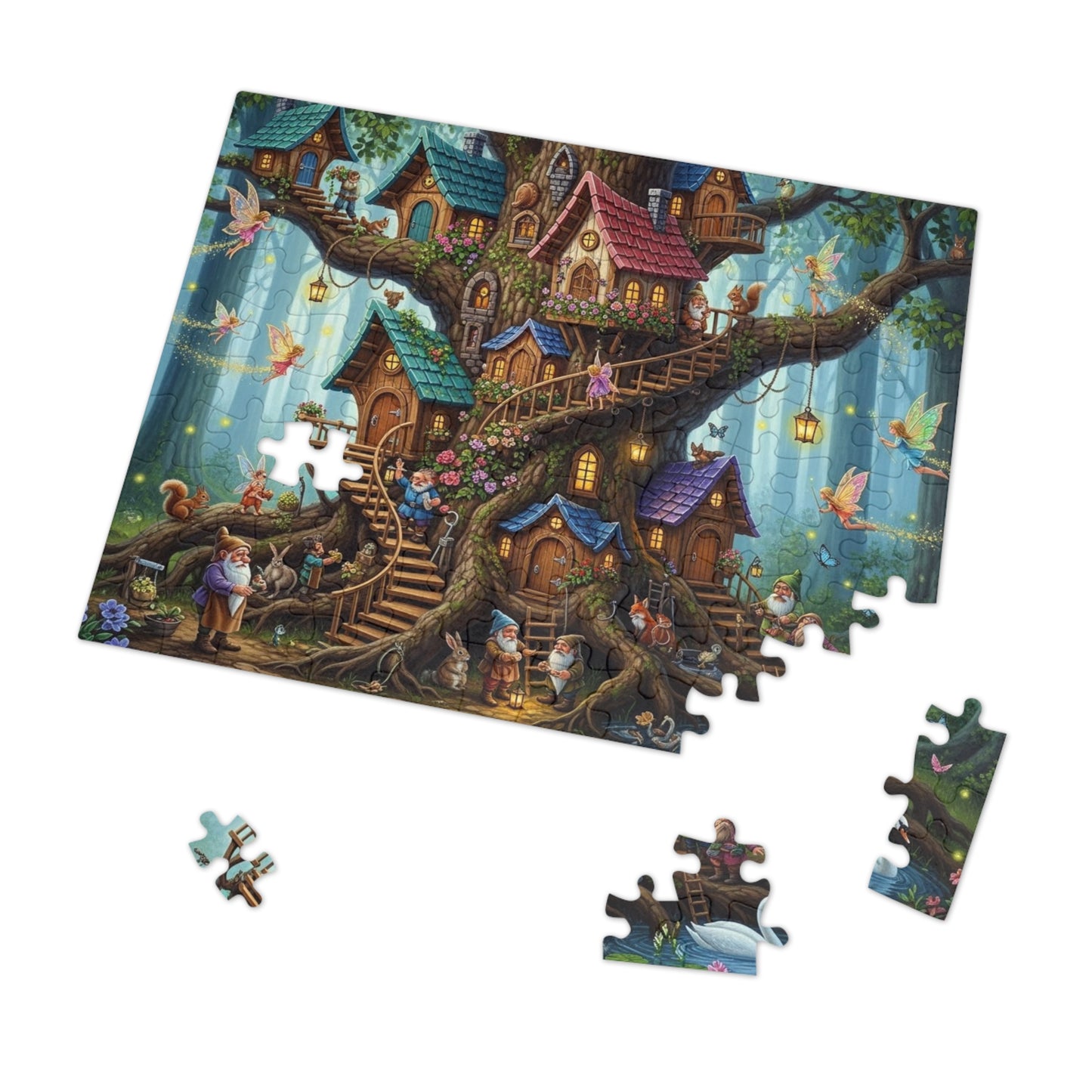 Enchanted Gnome Tree Village Jigsaw Puzzle