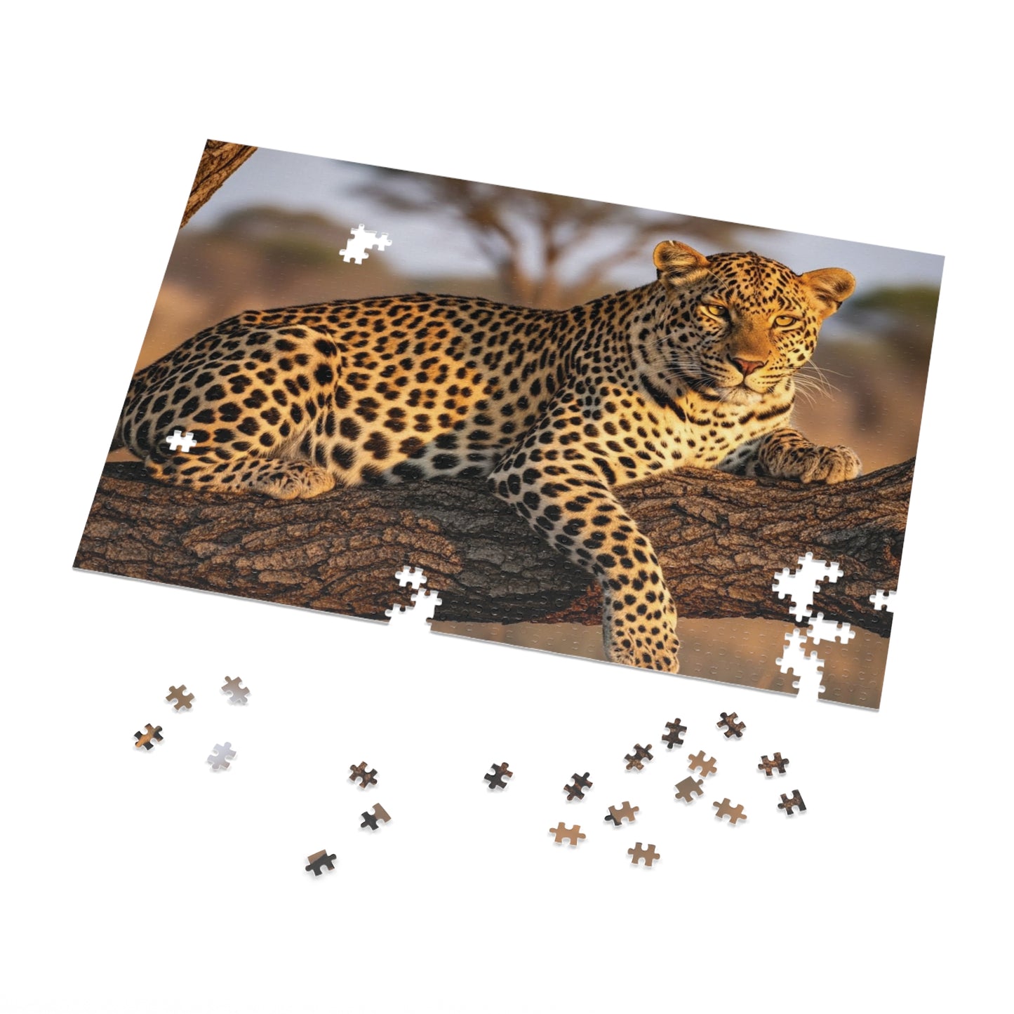 Leopard in Acacia Tree Jigsaw Puzzle