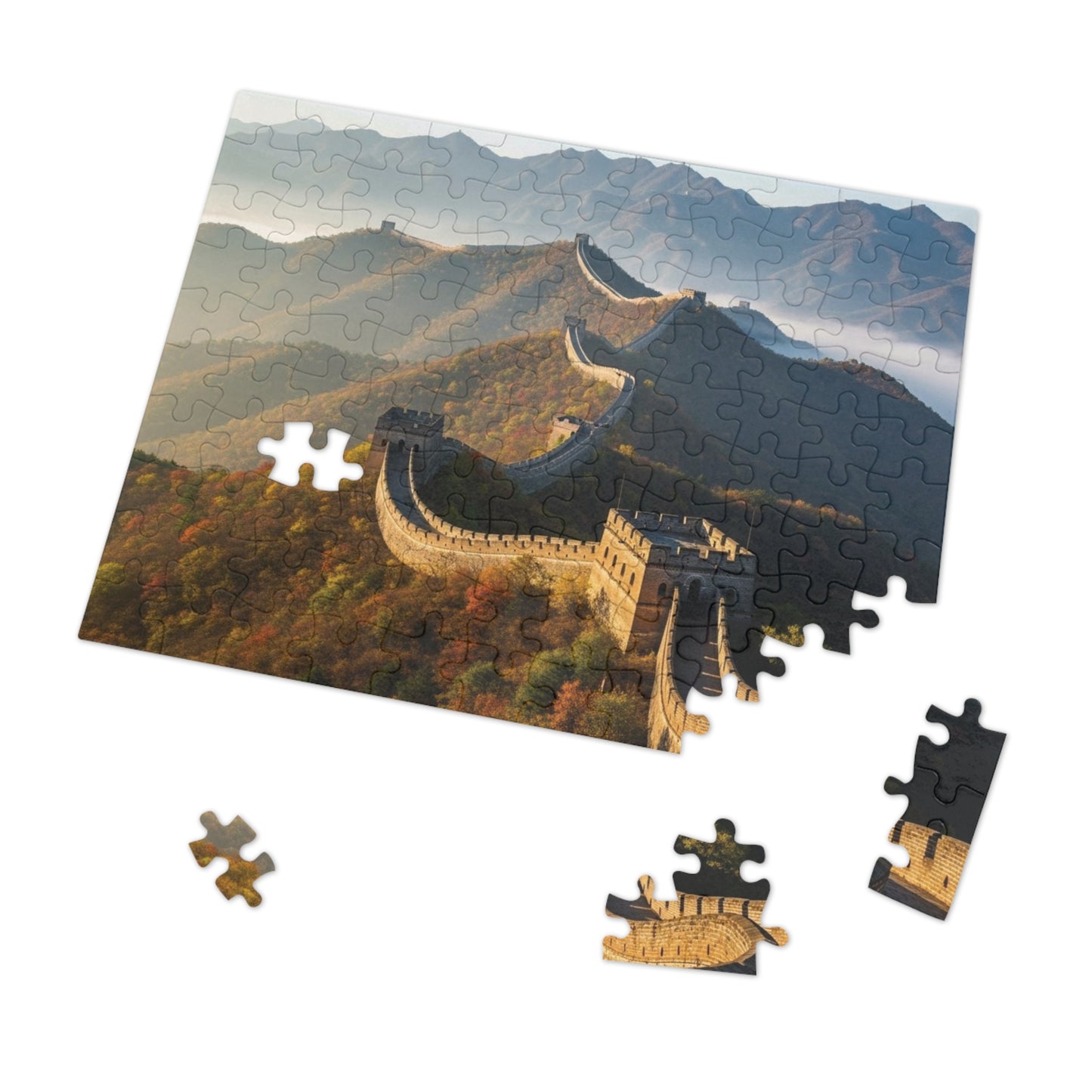 Great Wall of China Autumn Jigsaw Puzzle 🏯 Winding Stone Fortress, Mountain Ridges & Historic Wonder