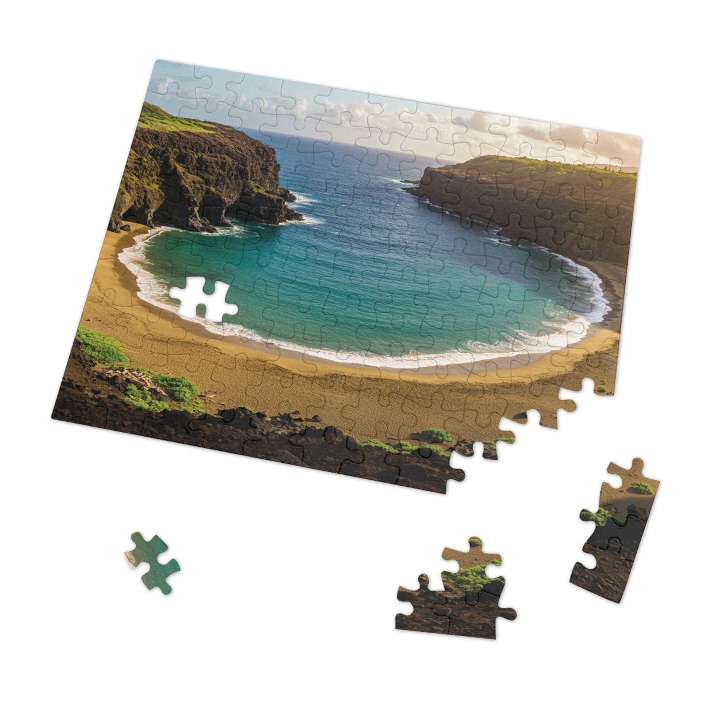 110, 252, 500, 1000, 2000 Oceanfront Escape Puzzle, Scenic Beach Jigsaw Puzzle, Golden Cove Sunset Puzzle, Tropical Beach Panorama Puzzle, Sun-Kissed Shores Puzzle