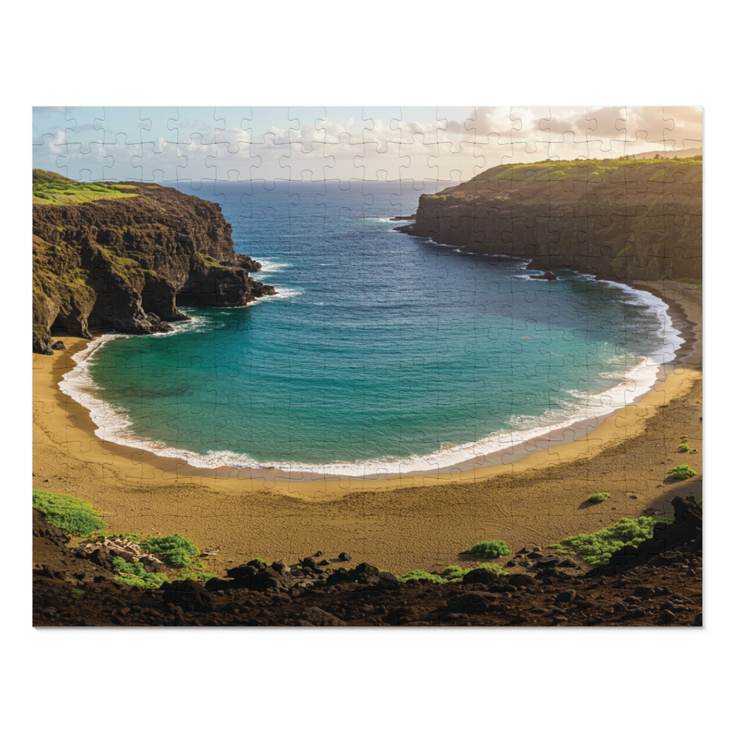 110, 252, 500, 1000, 2000 Oceanfront Escape Puzzle, Scenic Beach Jigsaw Puzzle, Golden Cove Sunset Puzzle, Tropical Beach Panorama Puzzle, Sun-Kissed Shores Puzzle