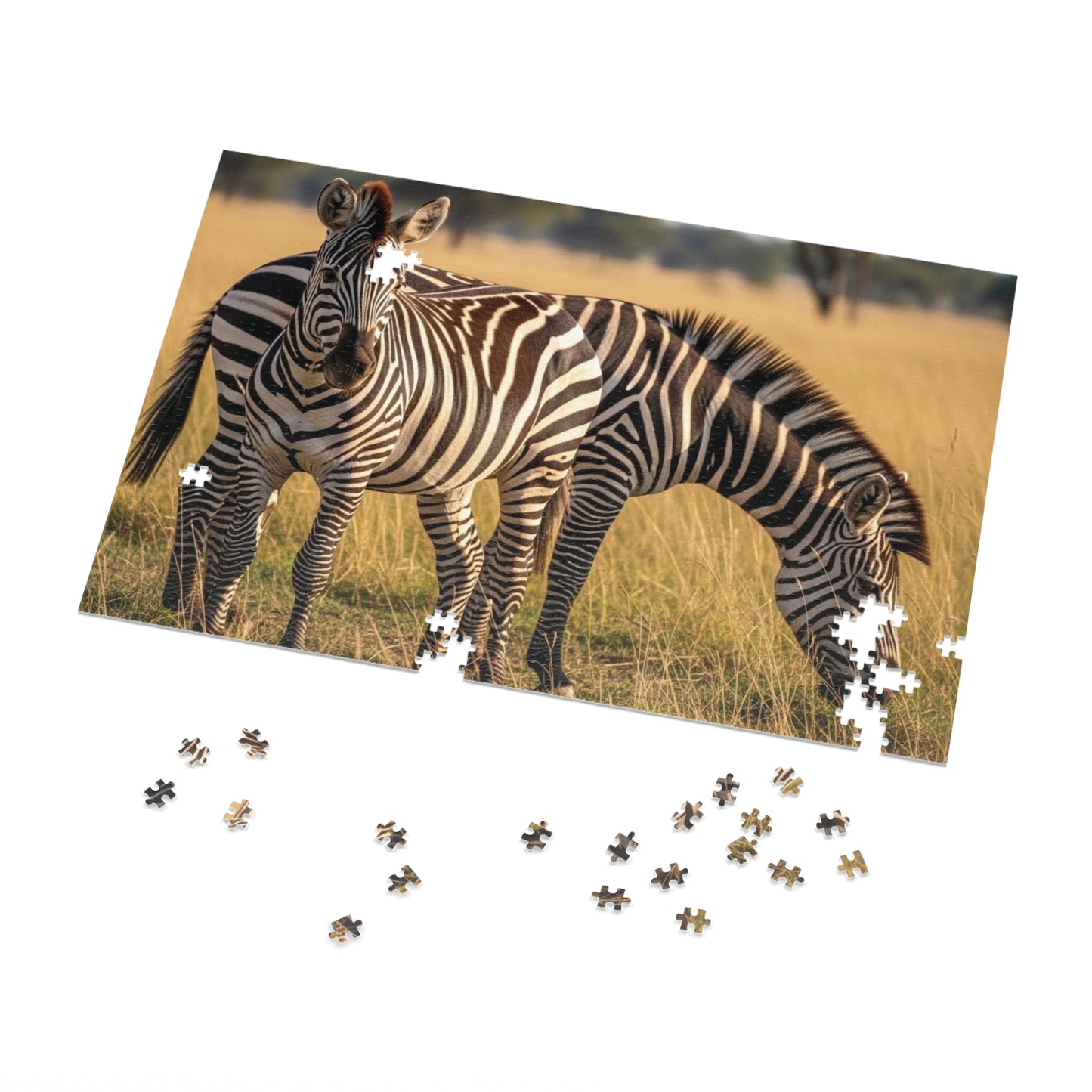 Zebra Savannah Jigsaw Puzzle African Wildlife Nature Grassland Art