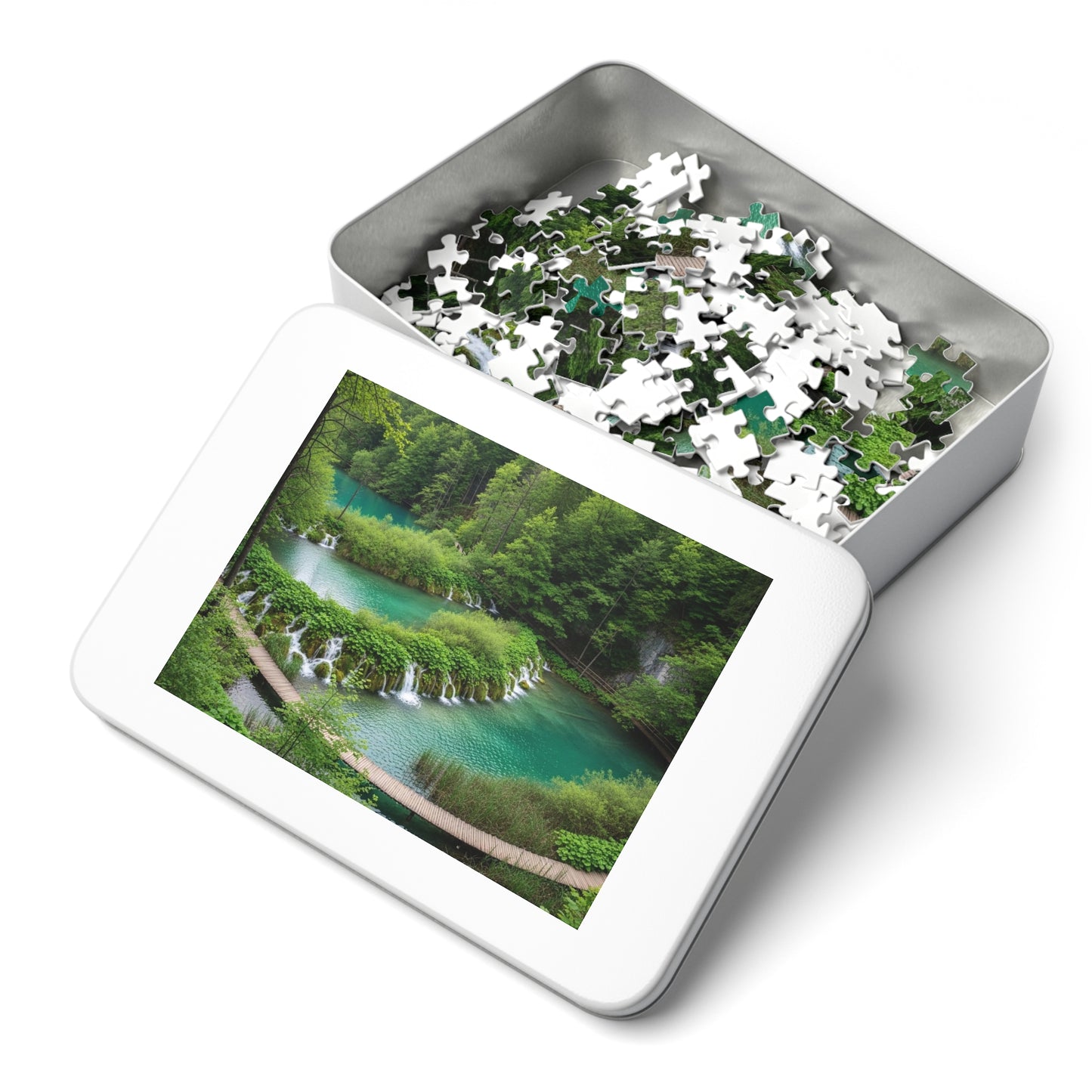 Plitvice Lakes National Park Jigsaw Puzzle 🌿 Emerald Waterfalls, Wooden Walkways & Croatian Nature Wonder