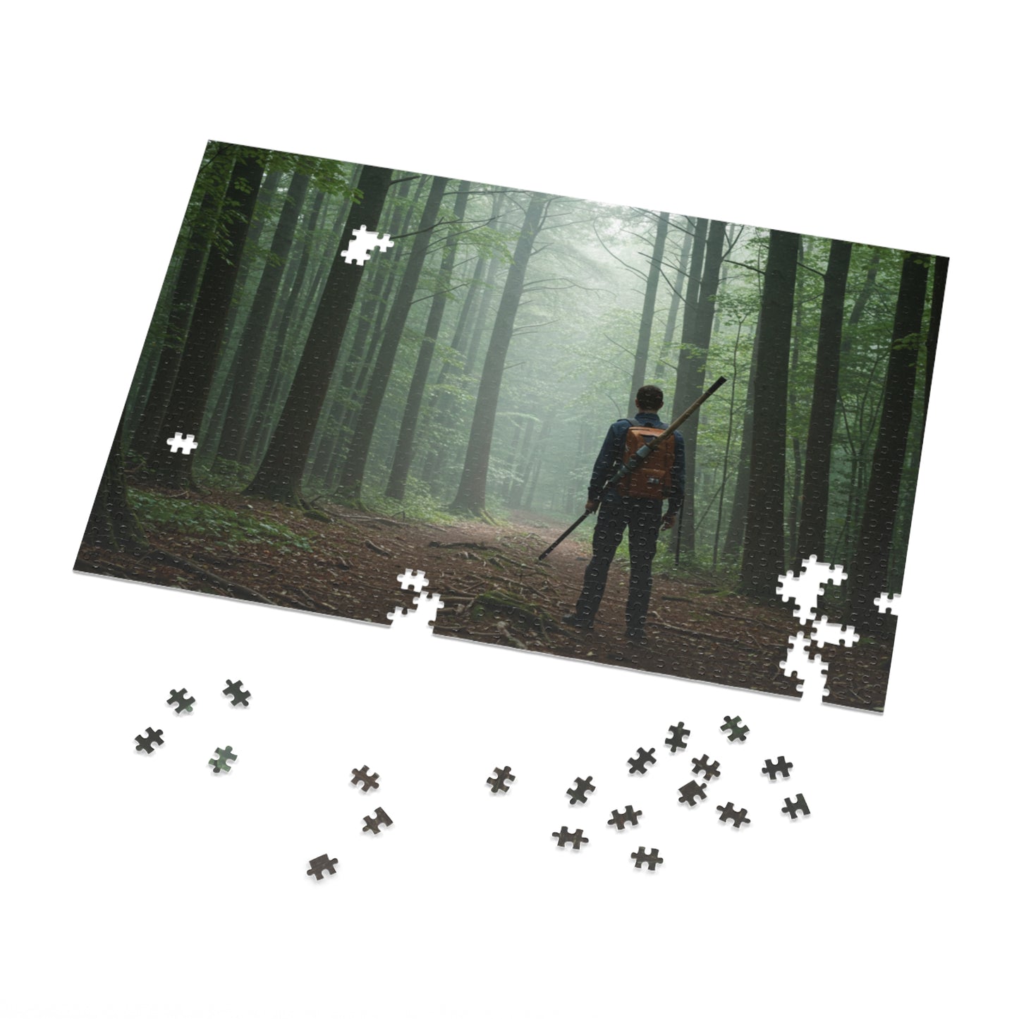 110, 252, 500, 1000, 2000 Forest Adventure Jigsaw Puzzle with Tin, Deep Forest Hike Puzzle – Explorer, Foggy Forest Trail Puzzle, Into the Forest, Explorer’s Path, Forest Silence