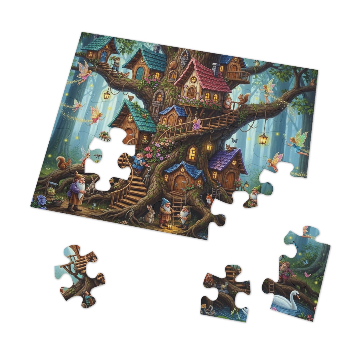 Enchanted Gnome Tree Village Jigsaw Puzzle