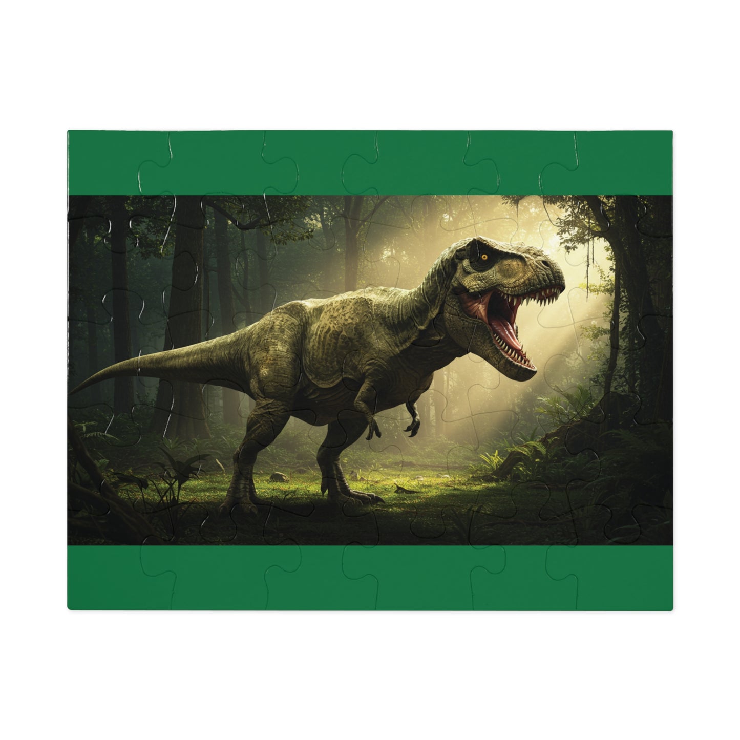 30, 110, 252, 500 T-Rex in Primeval Forest, Jurassic Giant Puzzle, Realistic T-Rex Dinosaur Puzzle, Jungle King T-Rex Puzzle, Savage T-Rex Puzzle, Dinosaur Era Puzzle, Tyrant Lizard King Puzzle, Epic Jungle Puzzle, Dino World Puzzle