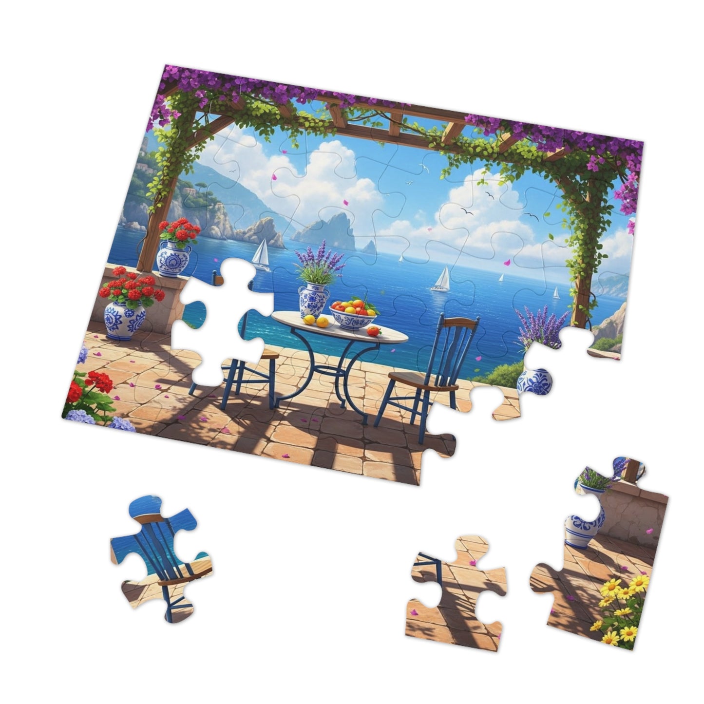 Mediterranean Balcony View Jigsaw Puzzle