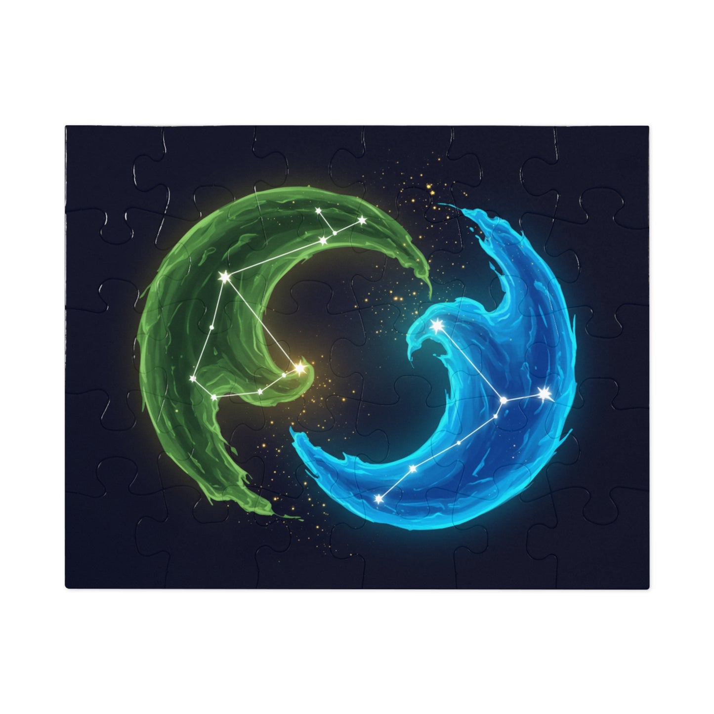 30, 110, 252, 500 pcs Cosmic Energy Flow Jigsaw Puzzle, Celestial Constellation Puzzle, Yin Yang Elements Puzzle, Constellations within Energy Waves