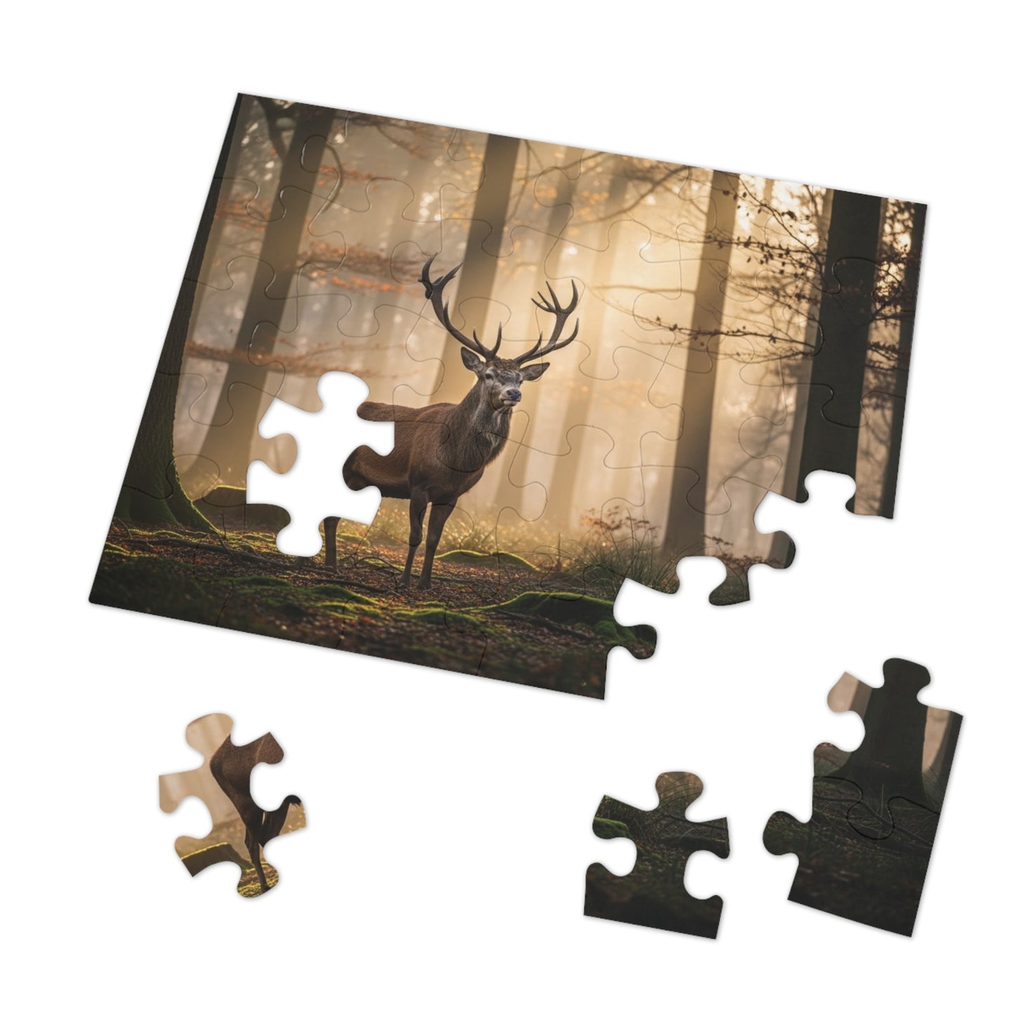 Stag Forest Jigsaw Puzzle Woodland Deer Nature Wildlife Art
