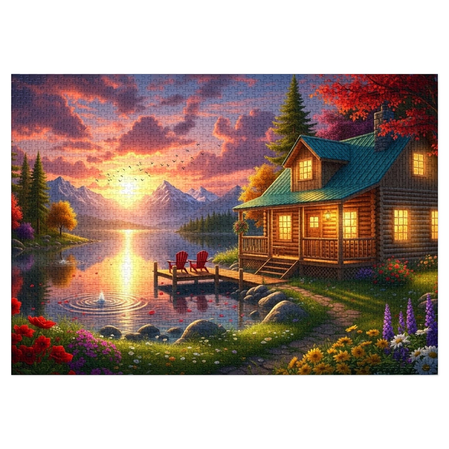 Sunset Lakeside Jigsaw Puzzle