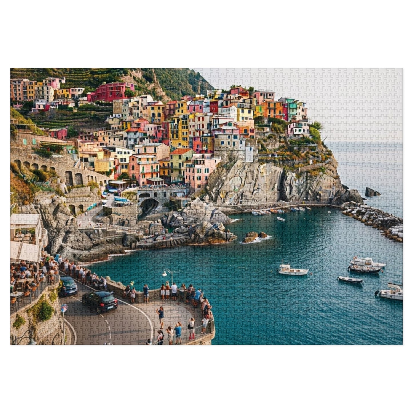 Manarola Cinque Terre Jigsaw Puzzle 🌊 Colorful Cliffside Village, Italian Riviera & Mediterranean Seaside View