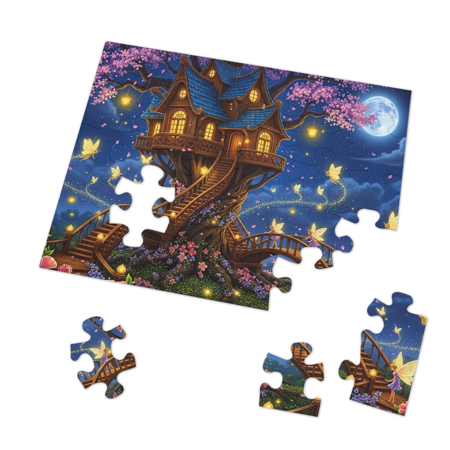 Moonlit Fairy Treehouse Jigsaw Puzzle