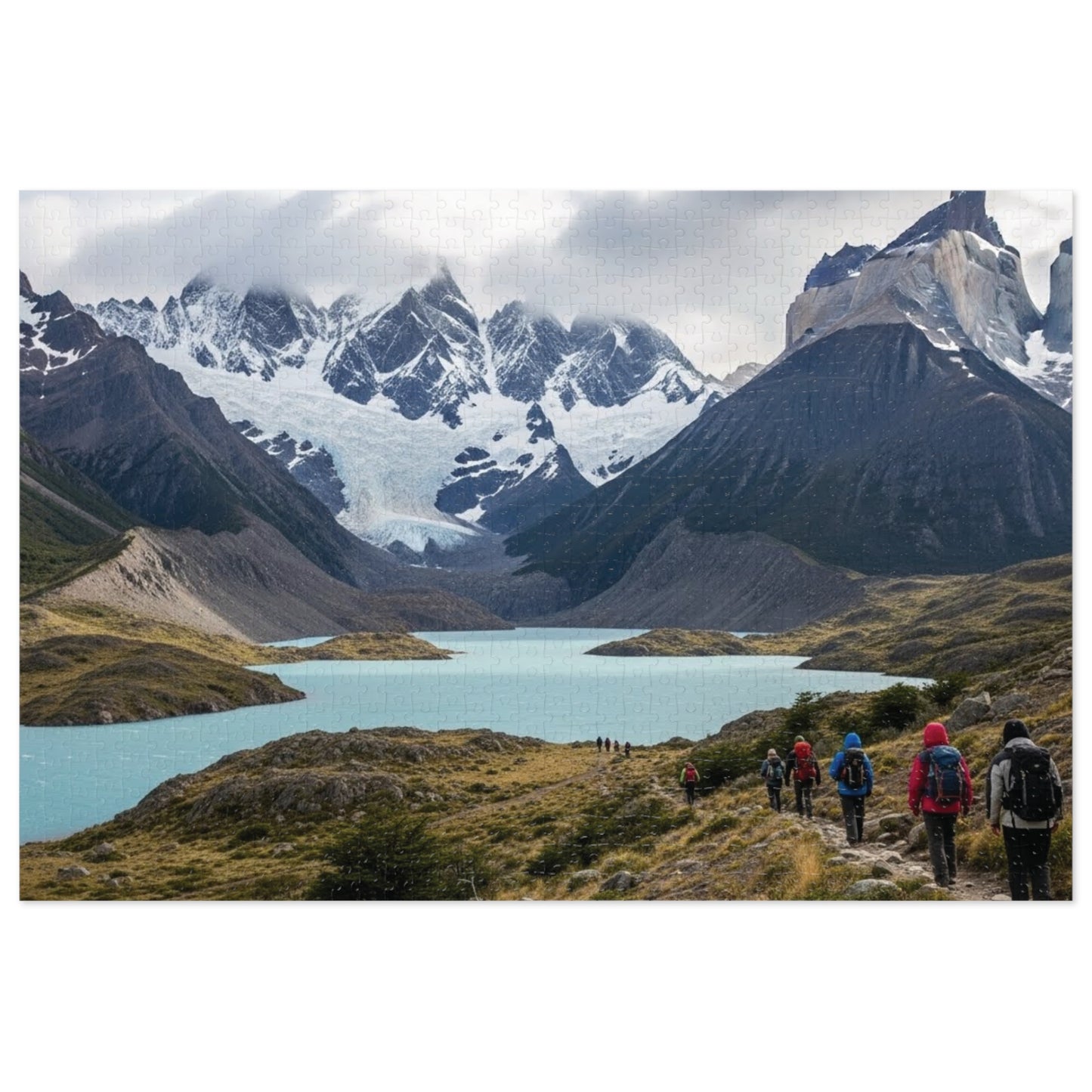 Patagonia Jigsaw Puzzle 🏔️ Turquoise Glacial Lake, Cuernos Peaks & Epic Hiking Landscape