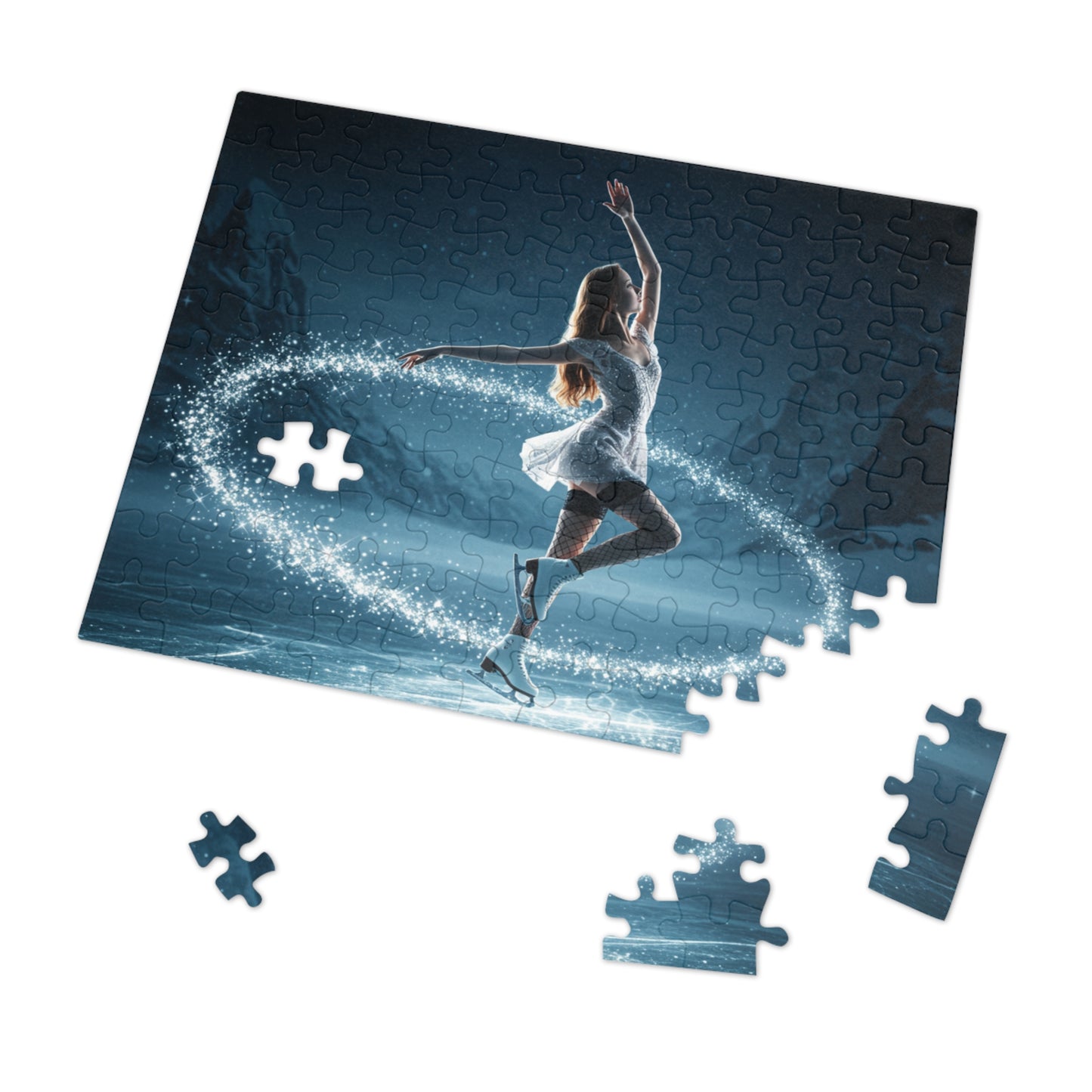 30, 110, 252, 500 Jigsaw Puzzle | Magical Ice Skater Puzzle | Winter Fantasy Jigsaw | Elegant Skater in Sparkling Motion | Enchanted Snow Scene | Multiple Sizes Available