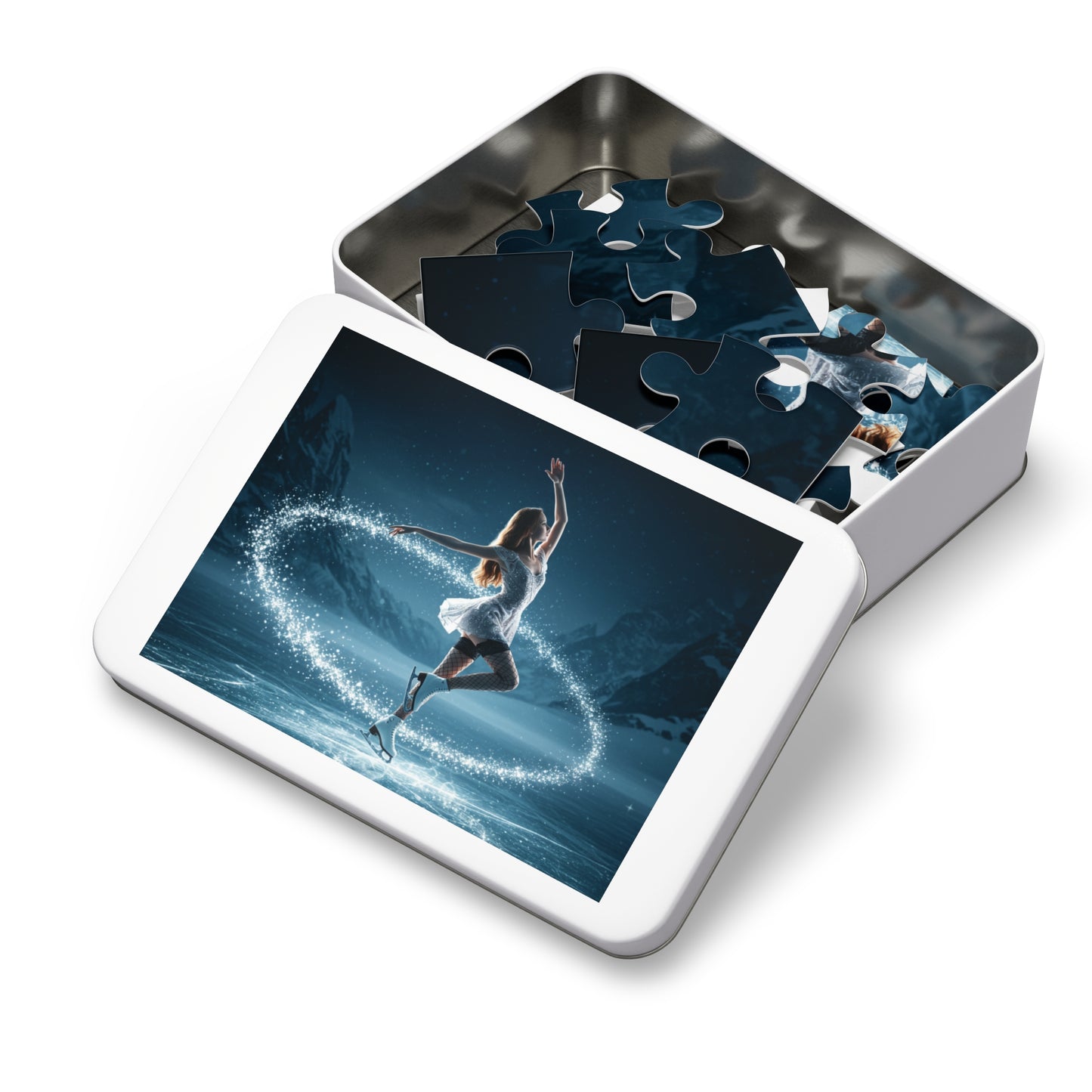 30, 110, 252, 500 Jigsaw Puzzle | Magical Ice Skater Puzzle | Winter Fantasy Jigsaw | Elegant Skater in Sparkling Motion | Enchanted Snow Scene | Multiple Sizes Available