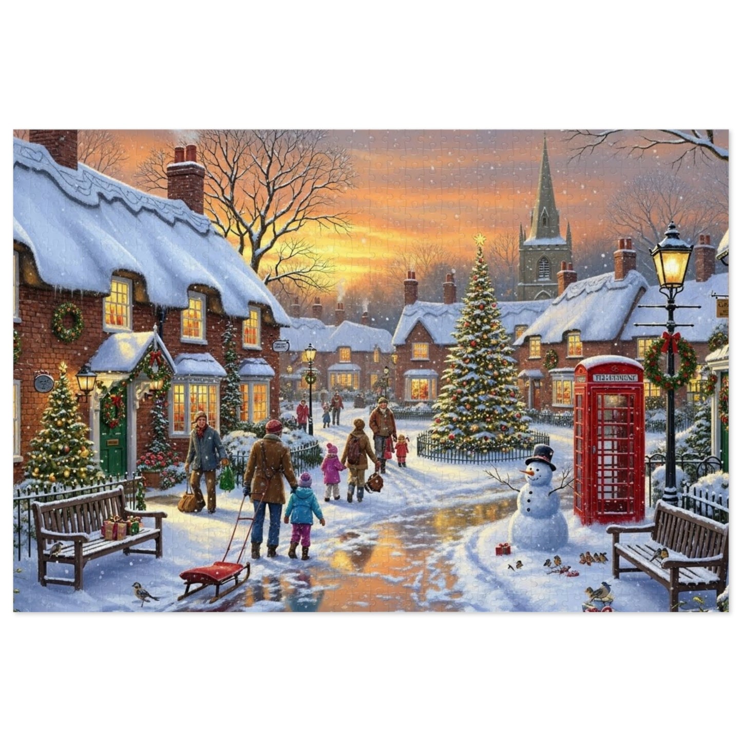 Snowy Christmas Village Jigsaw Puzzle
