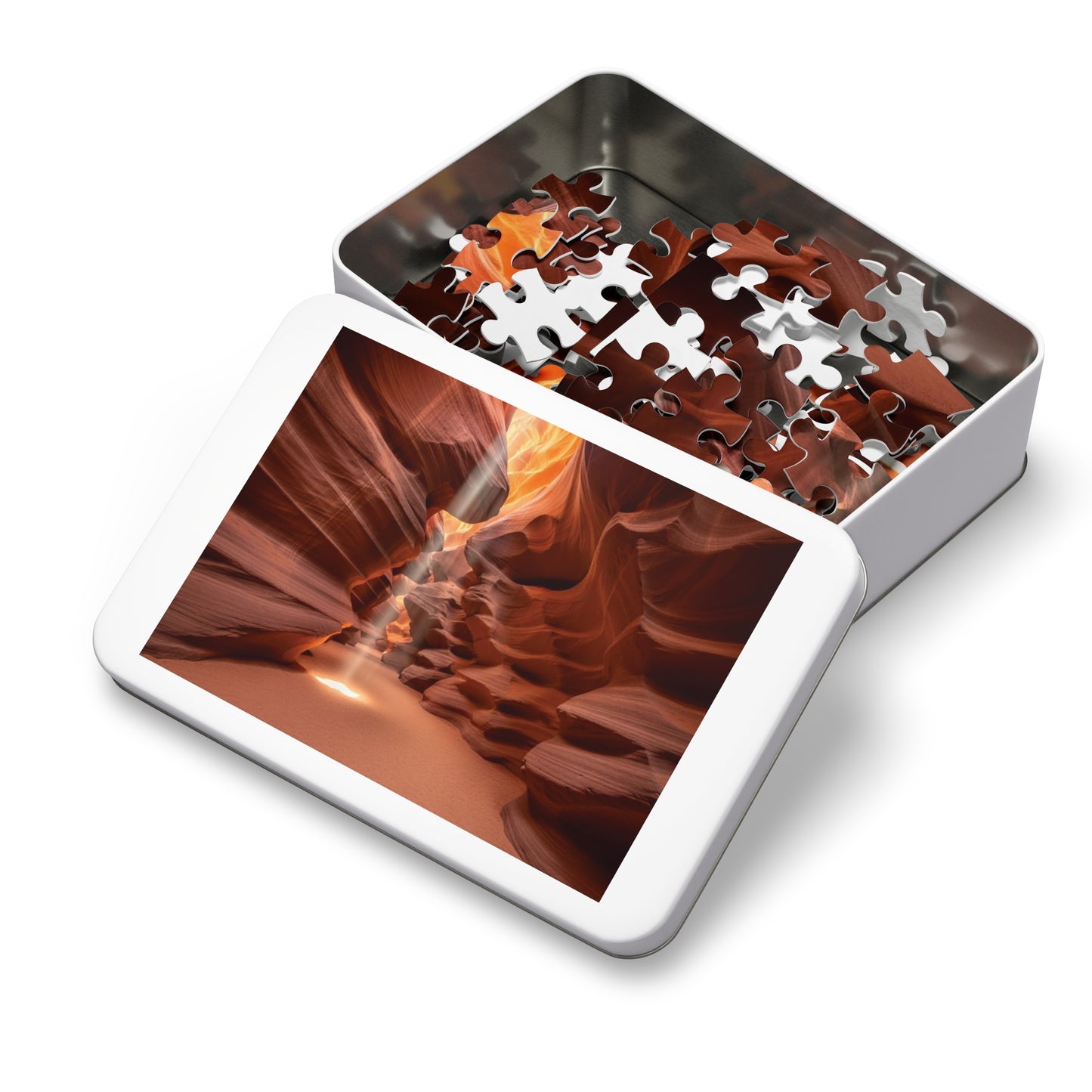 Antelope Canyon Light Beam Jigsaw Puzzle 🌄 Flowing Sandstone, Desert Slot Canyon & Golden Sun Rays
