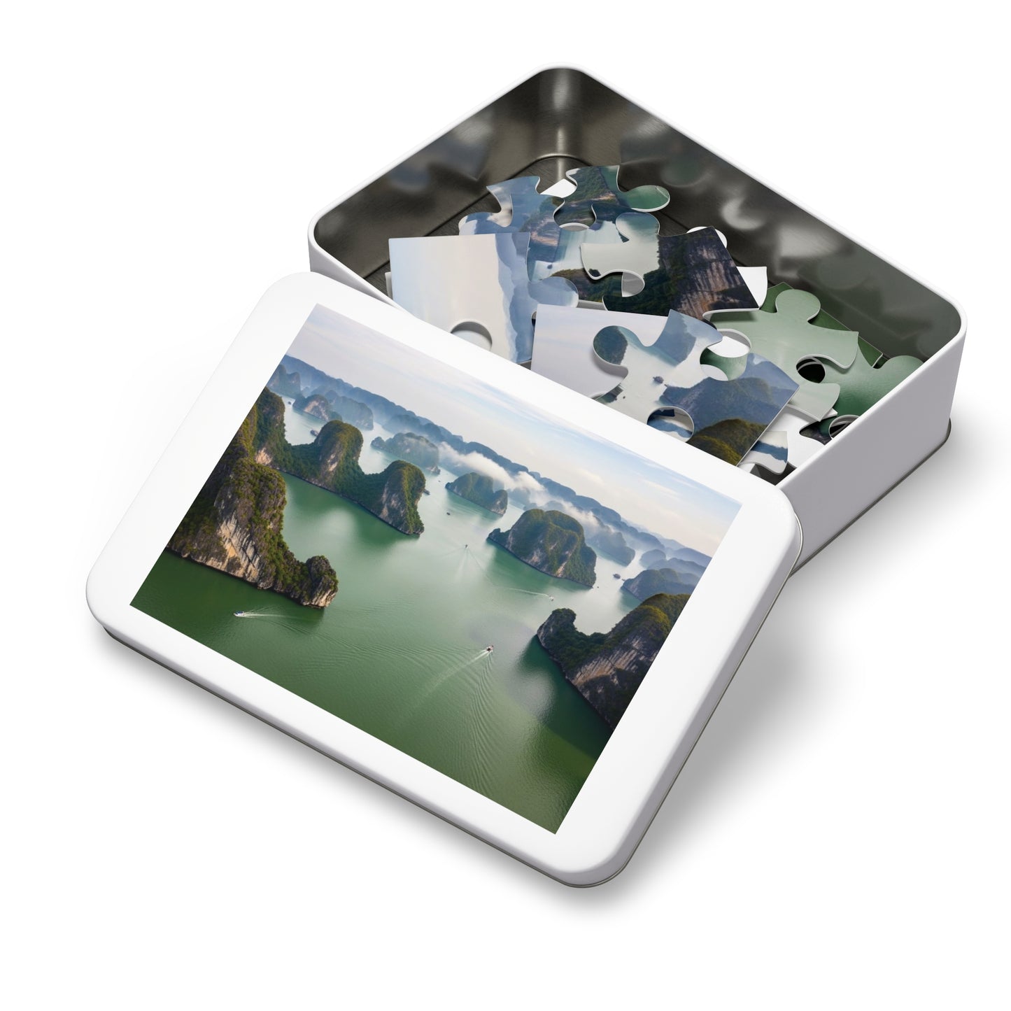 Ha Long Bay Limestone Islands Jigsaw Puzzle 🌊 Emerald Waters, Karst Cliffs & Iconic Vietnam Seascape