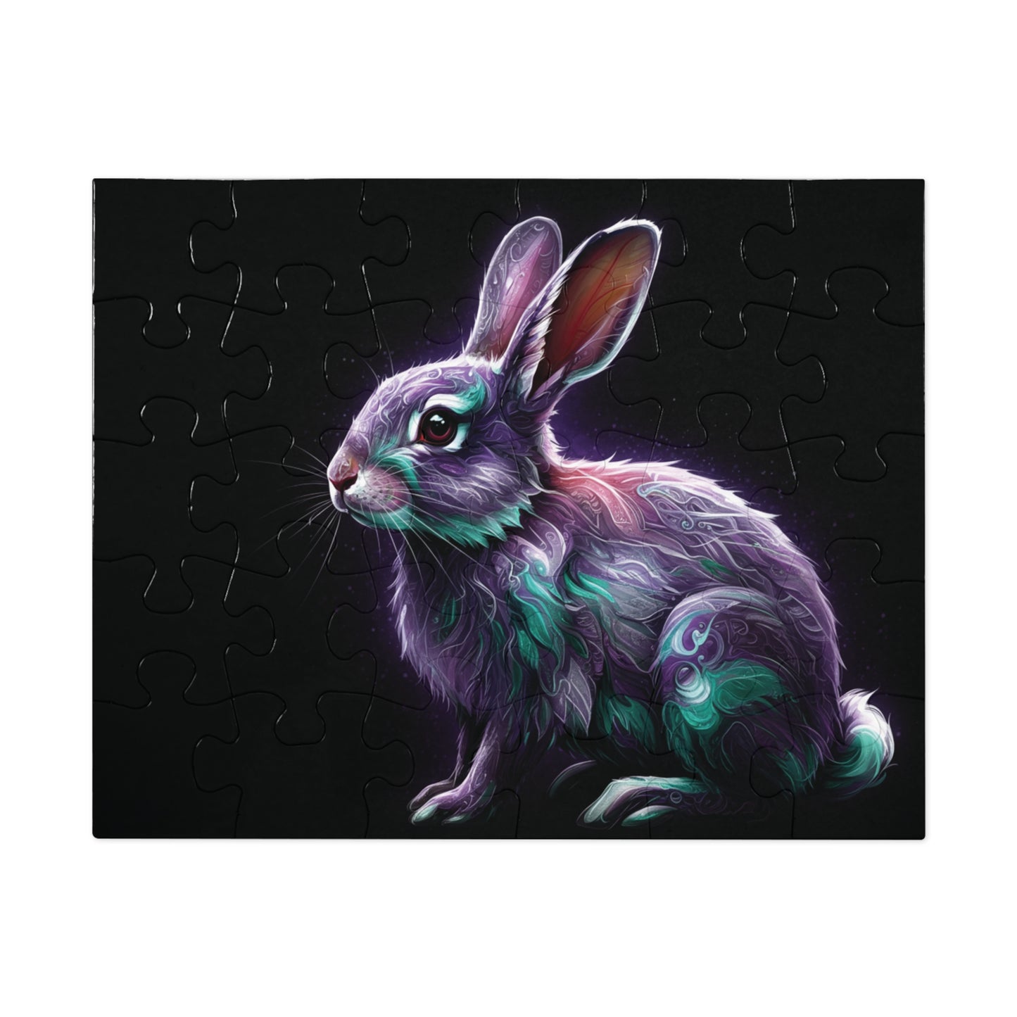 30, 110, 252, 500 Mystical Rabbit Jigsaw Puzzle, Mystical Bunny Puzzle, Radiant and Magical Animal Puzzle, Bright and Enchanted Creature Art