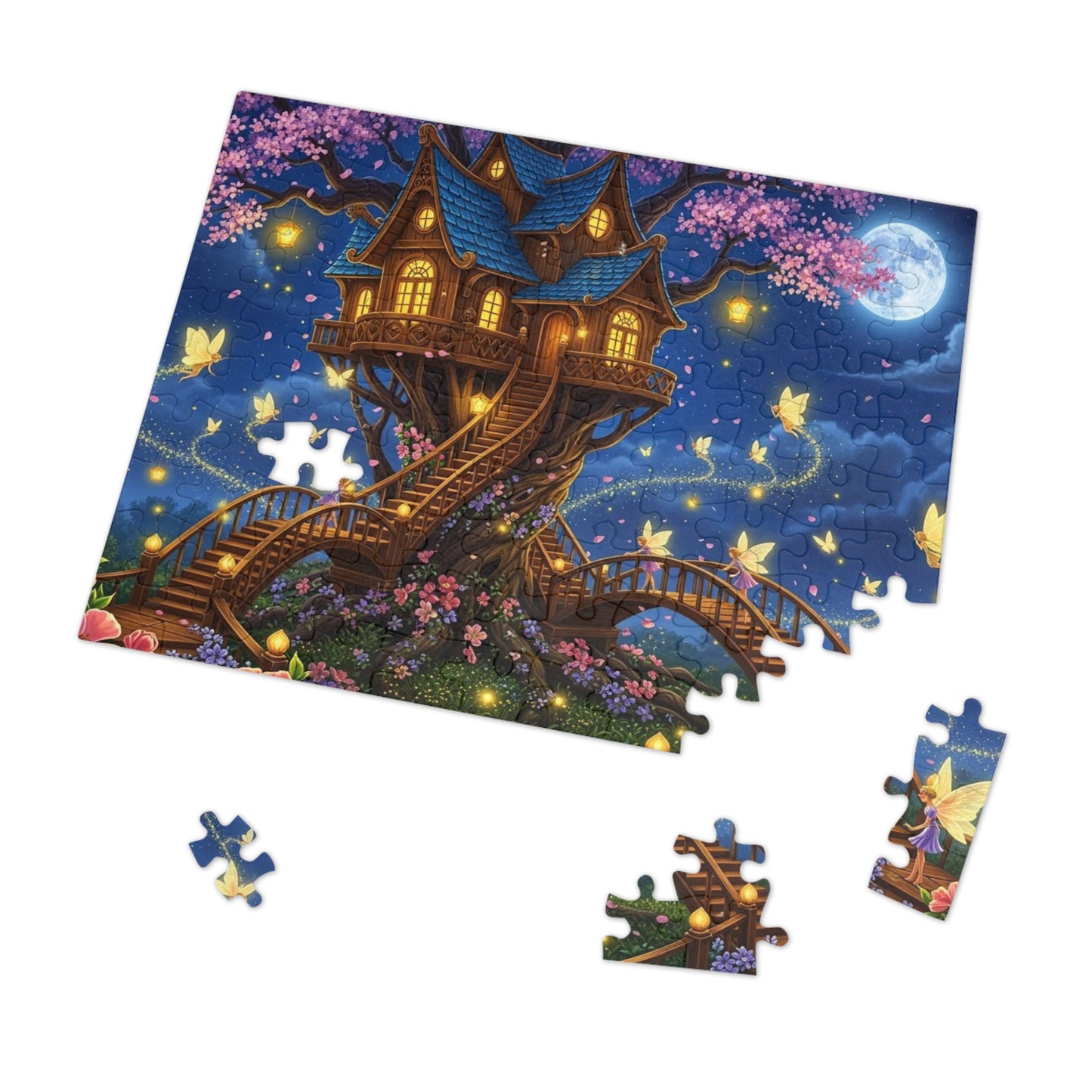 Moonlit Fairy Treehouse Jigsaw Puzzle