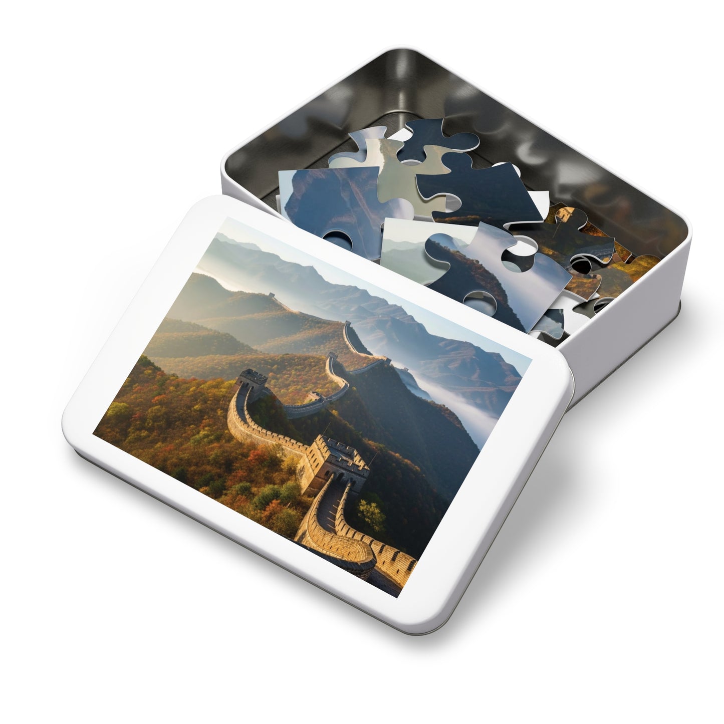 Great Wall of China Autumn Jigsaw Puzzle 🏯 Winding Stone Fortress, Mountain Ridges & Historic Wonder