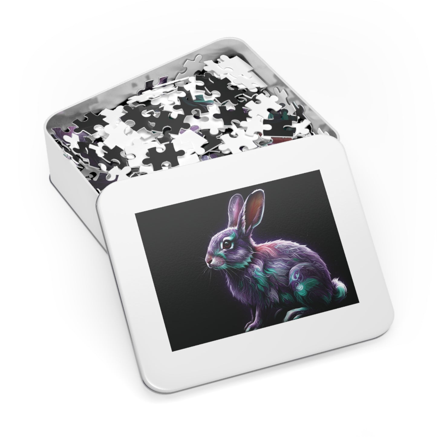 30, 110, 252, 500 Mystical Rabbit Jigsaw Puzzle, Mystical Bunny Puzzle, Radiant and Magical Animal Puzzle, Bright and Enchanted Creature Art