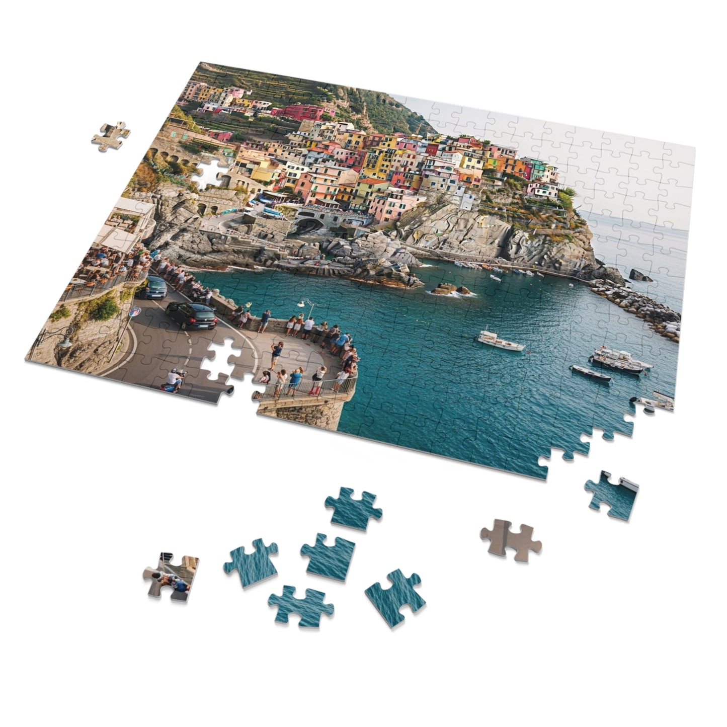 Manarola Cinque Terre Jigsaw Puzzle 🌊 Colorful Cliffside Village, Italian Riviera & Mediterranean Seaside View