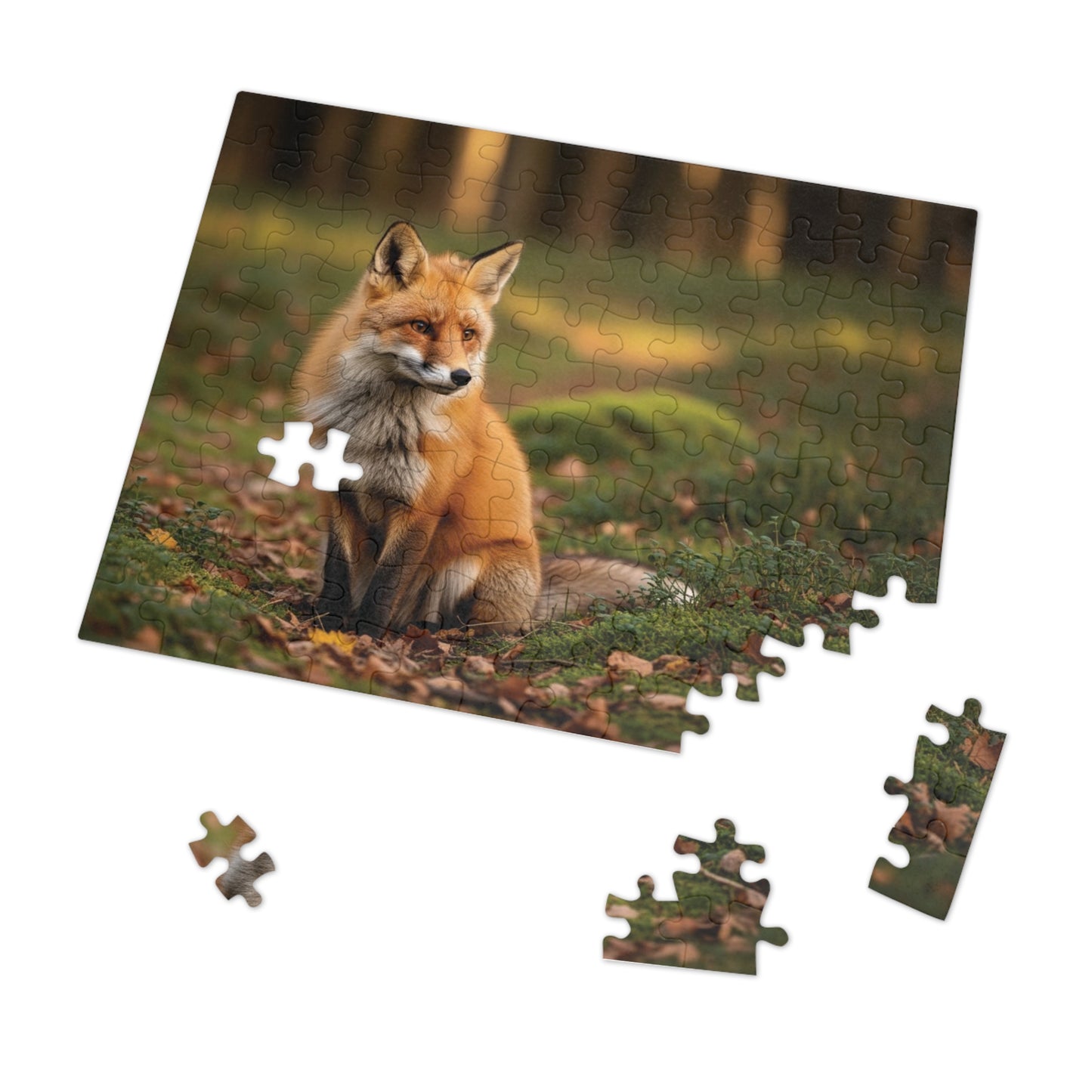 Red Fox Woodland Jigsaw Puzzle Forest Wildlife Nature Art Scene