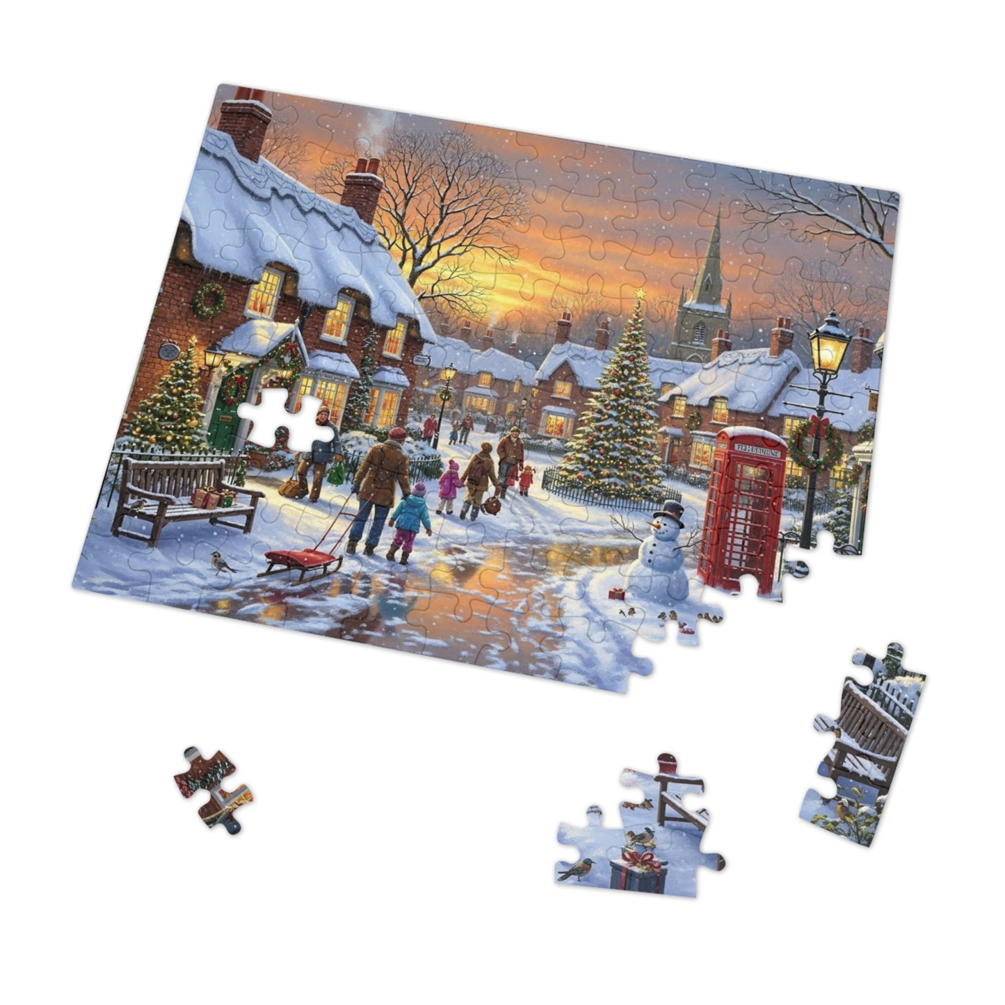 Snowy Christmas Village Jigsaw Puzzle