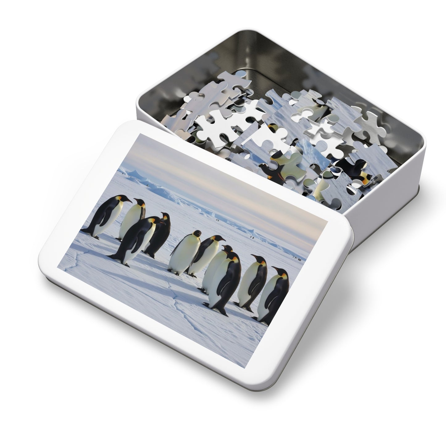 Emperor Penguins Arctic Jigsaw Puzzle | Serene Polar Wildlife Ice Landscape Scene