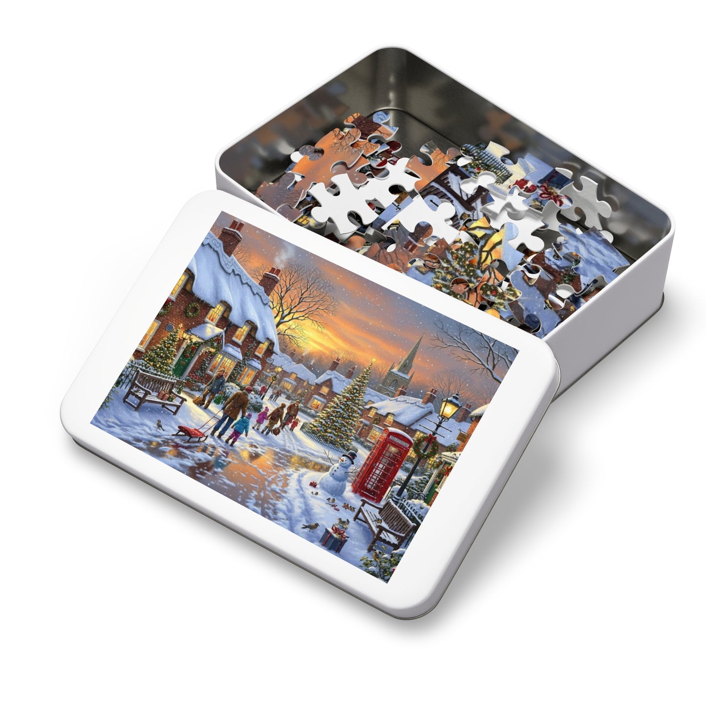Snowy Christmas Village Jigsaw Puzzle