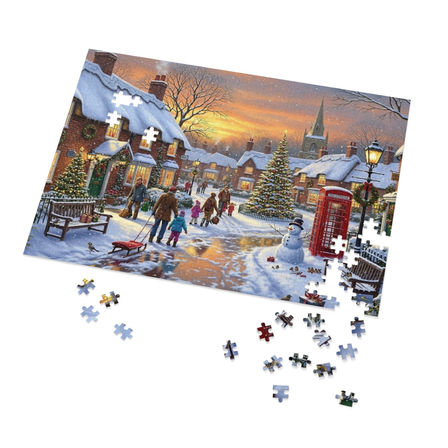 Snowy Christmas Village Jigsaw Puzzle